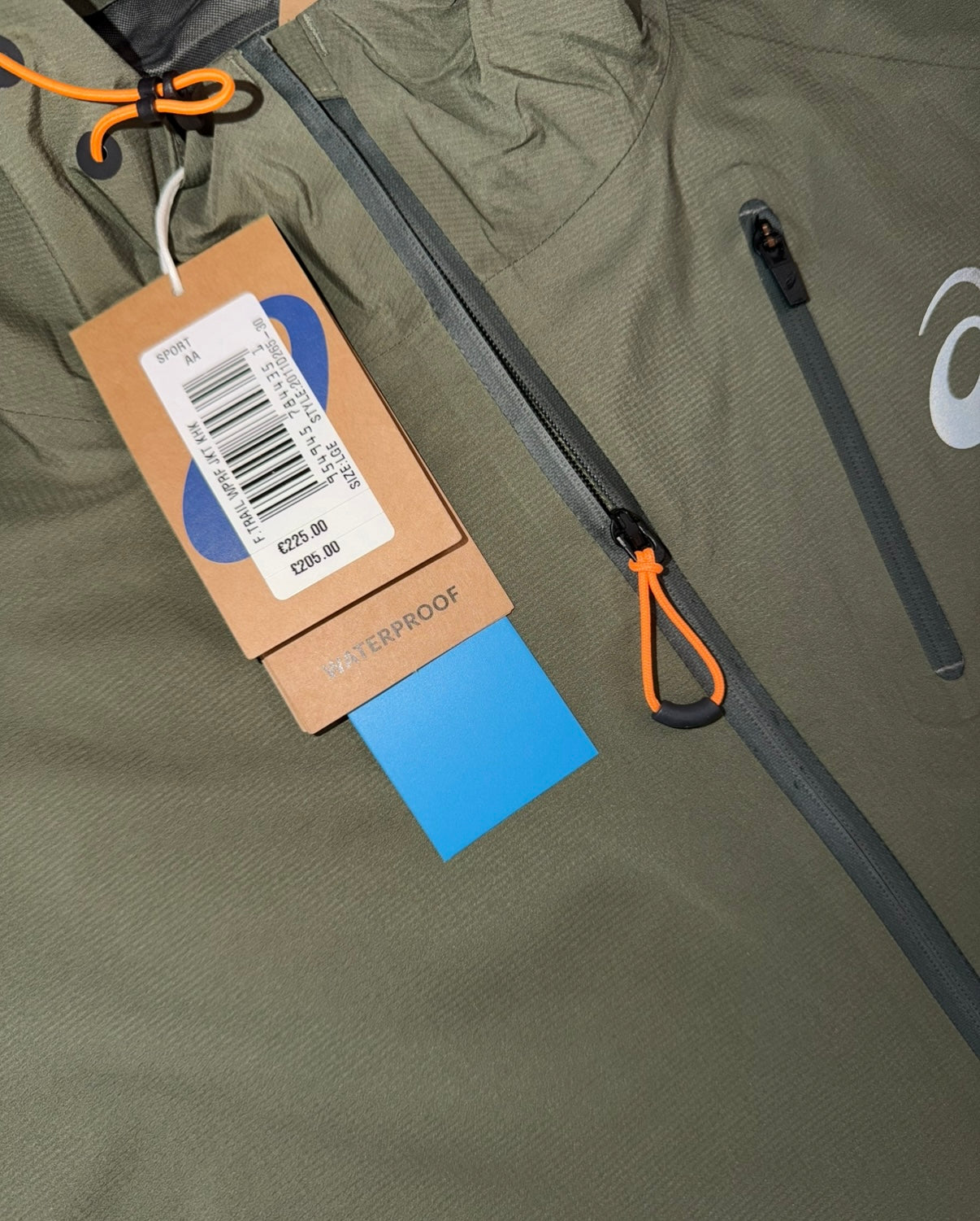 ASICS SOFT-SHELL KAKI GREEN JACKET