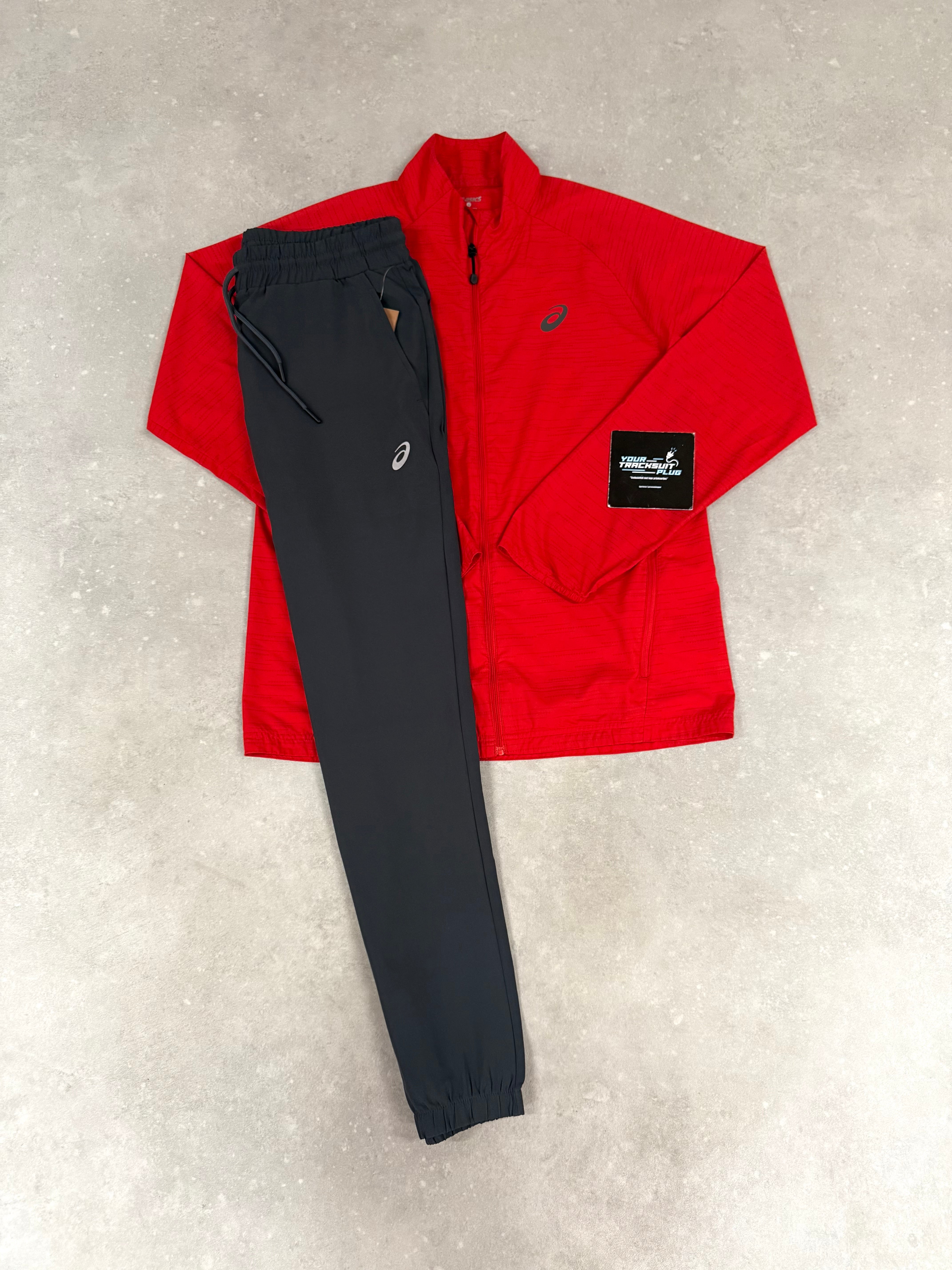 ASICS TRACKSUIT RED & GREY // EXCLUSIVE