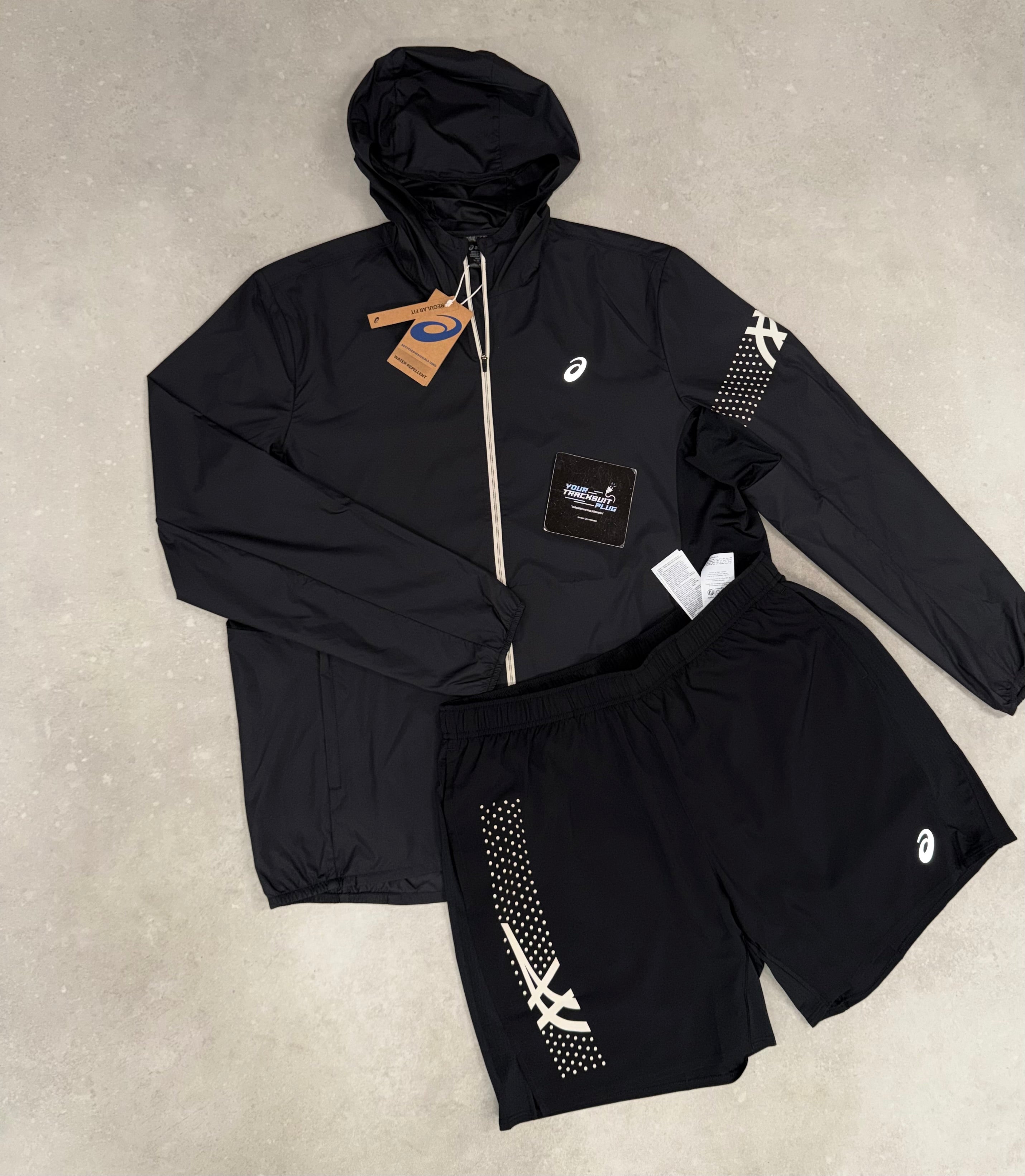 ASICS BLACK & WHITE SHORT SET