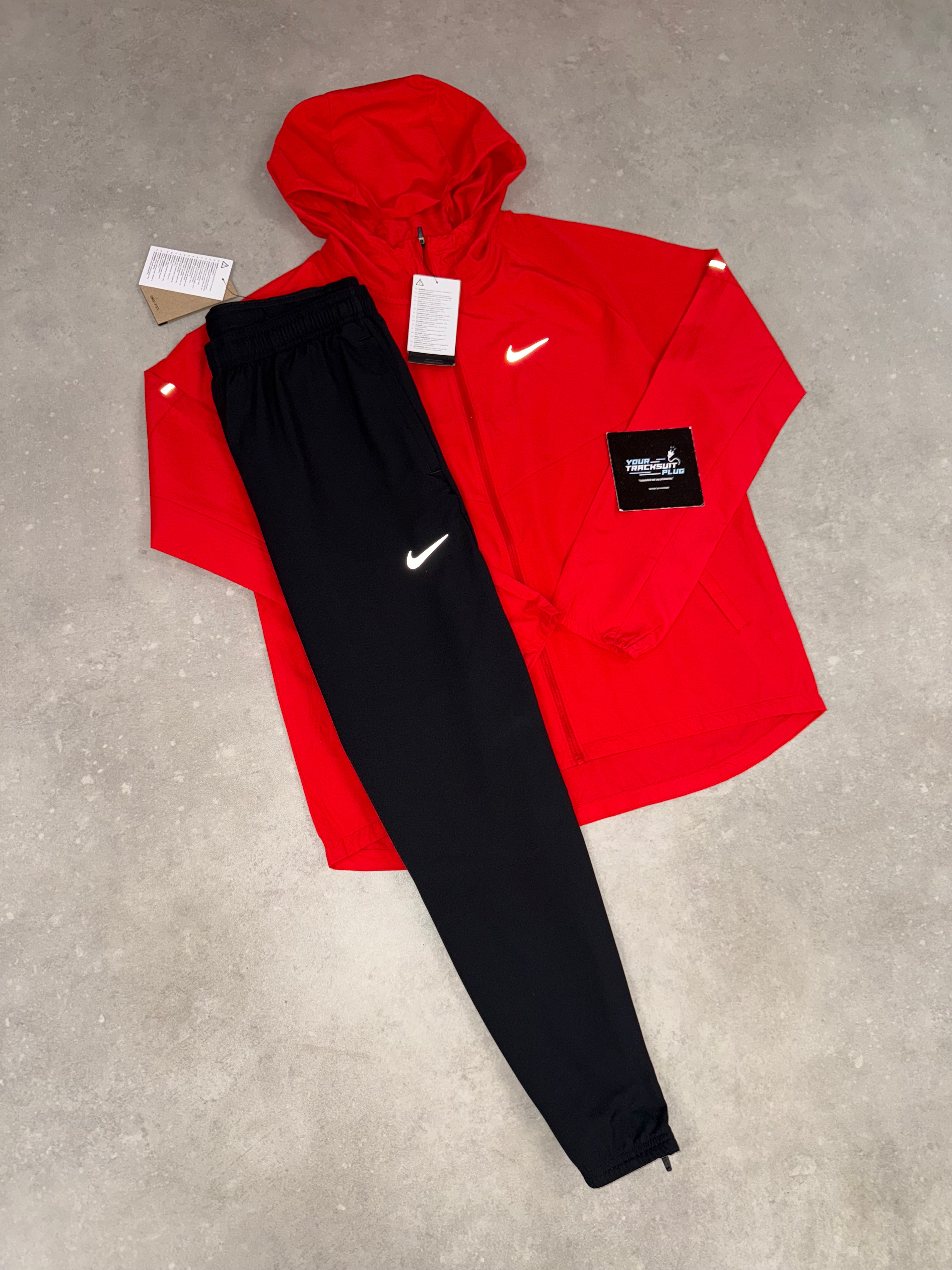 NIKE MILER TRACKSUIT // BLACK & RED