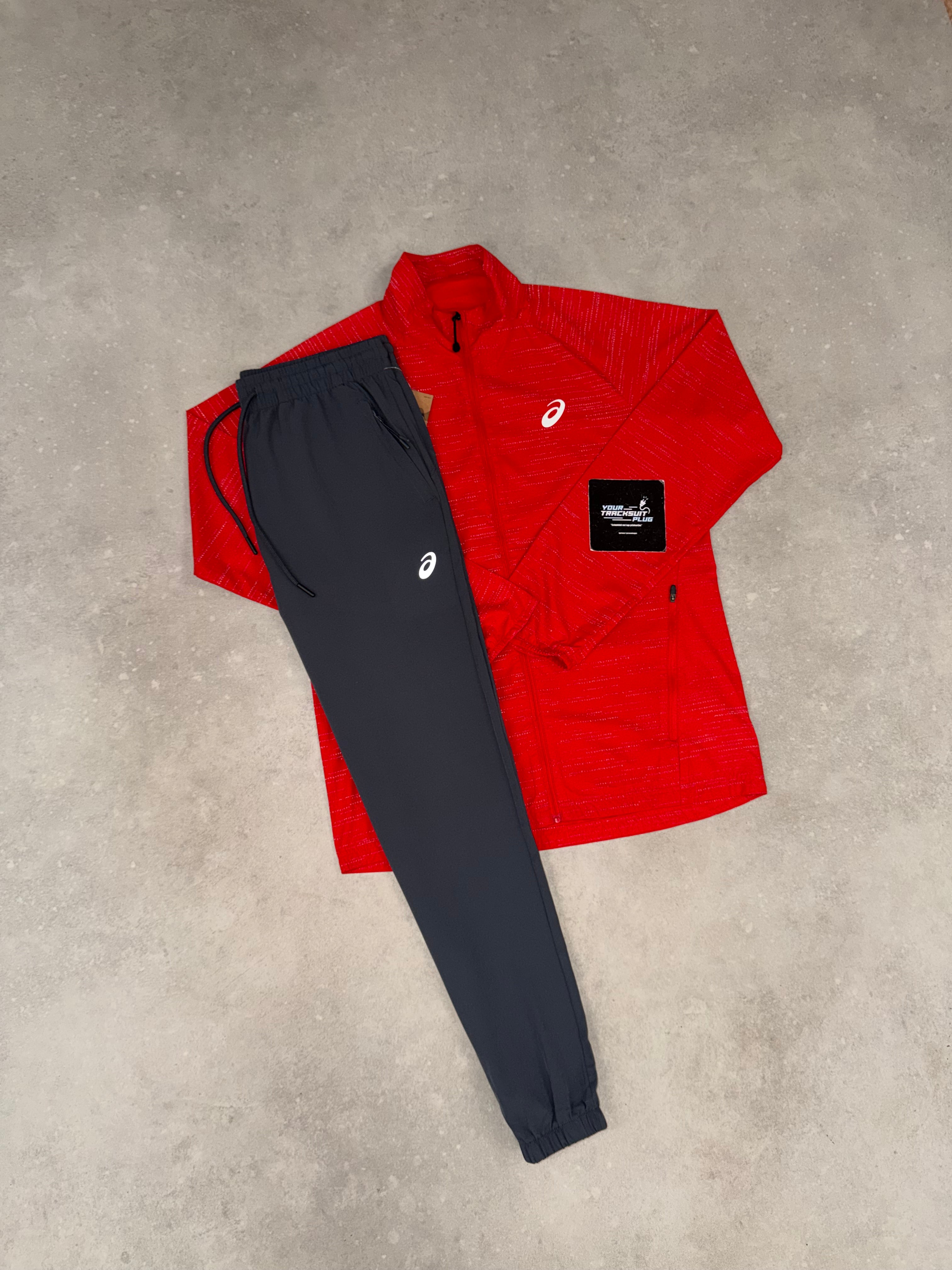 ASICS RED & GREY TRACKSUIT // LIMITED EDITION