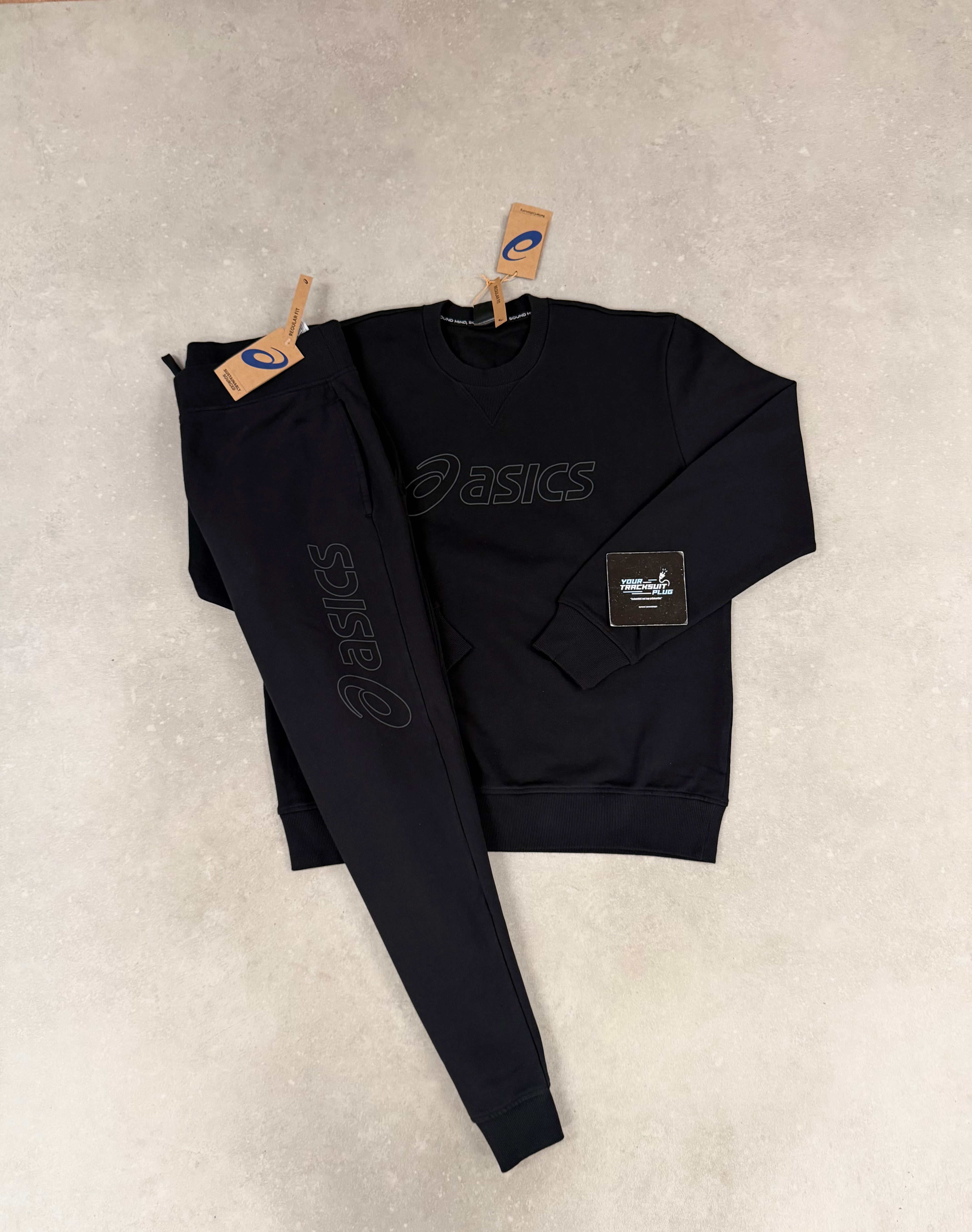ASICS BLACK SWEATER FLEECE TRACKSUIT