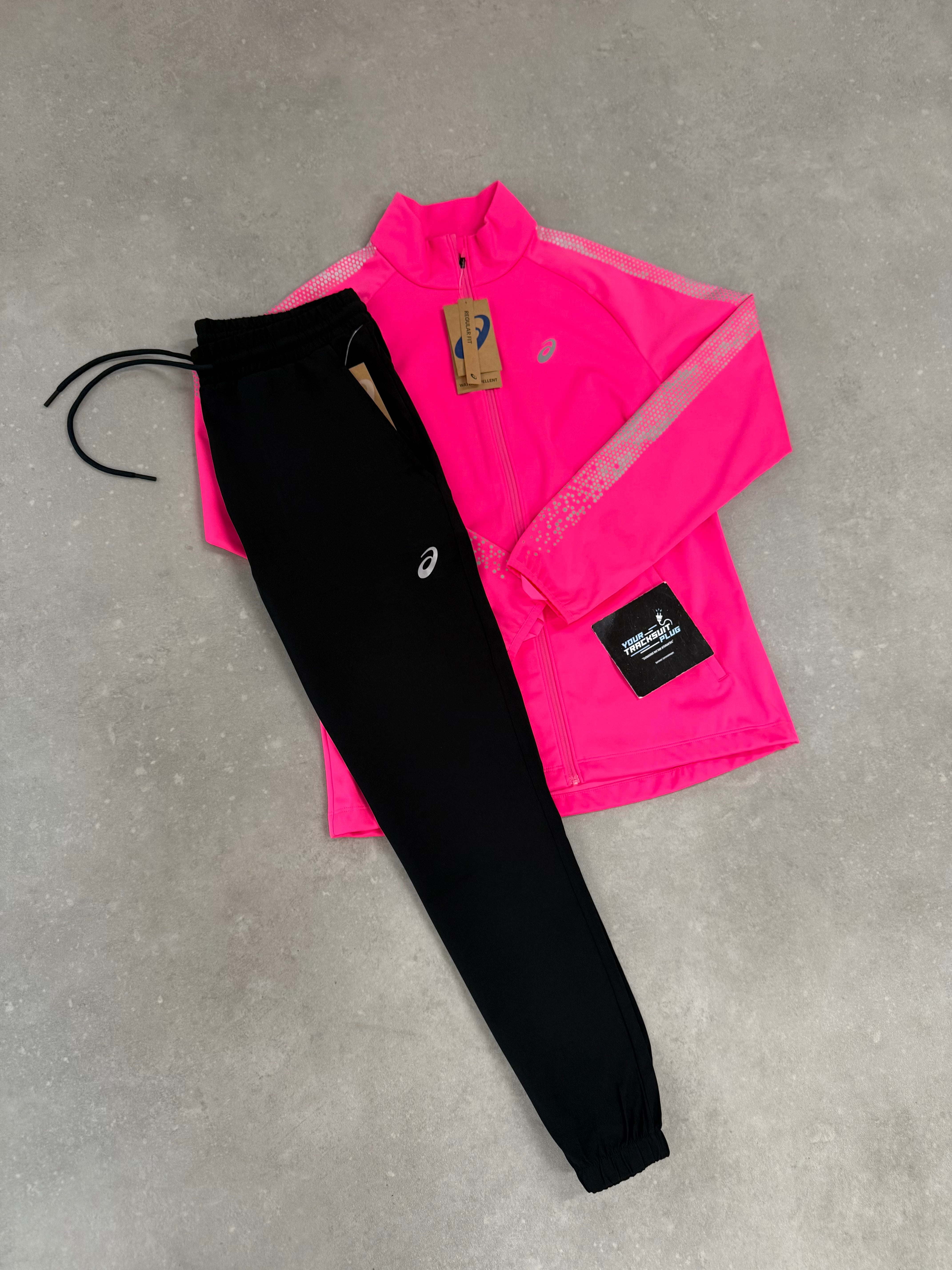 ASICS SOFT-SHELL TRACKSUIT PINK & BLACK // VERY EXCLUSIVE