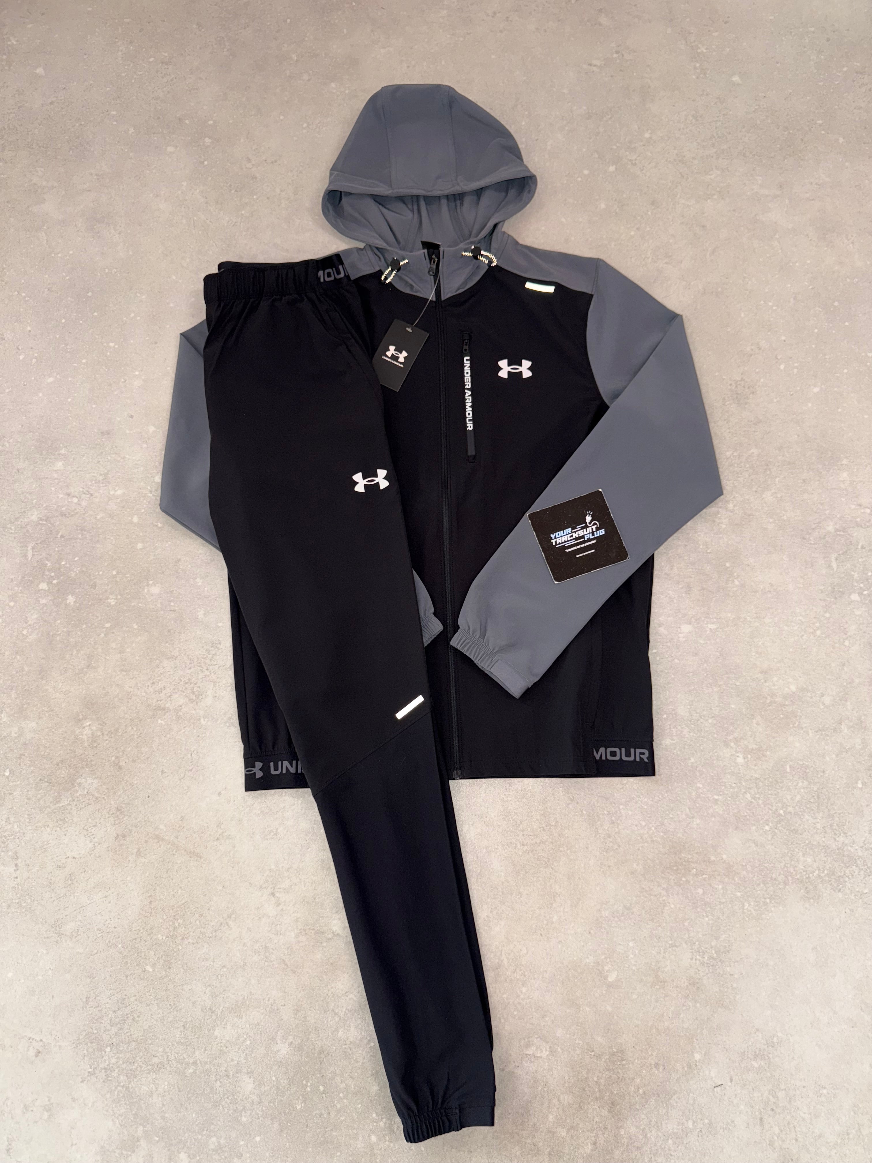UNDER ARMOUR TRACKSUIT BLACK & GREY // THE LATEST