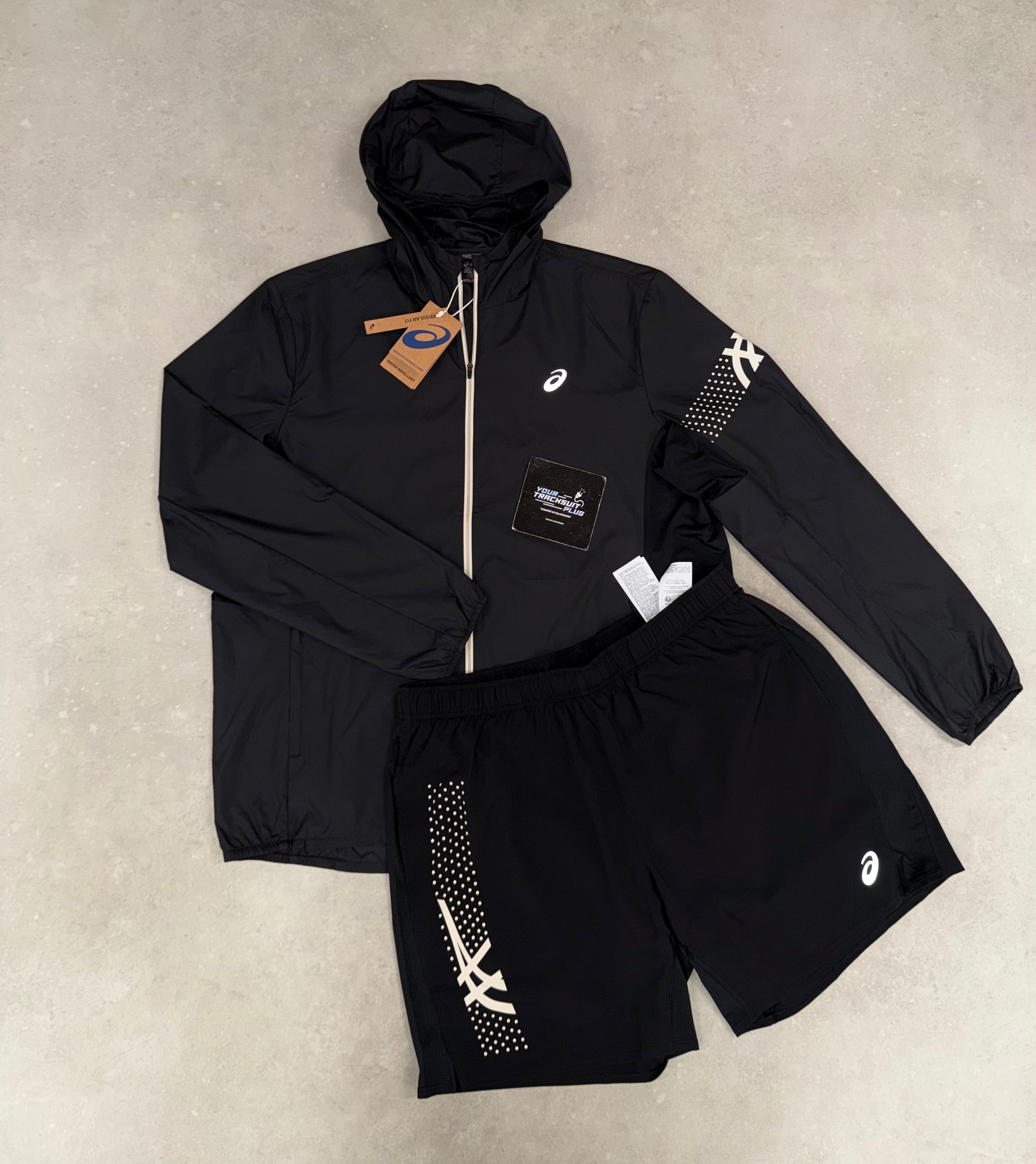 ASICS BLACK & WHITE SHORT SET