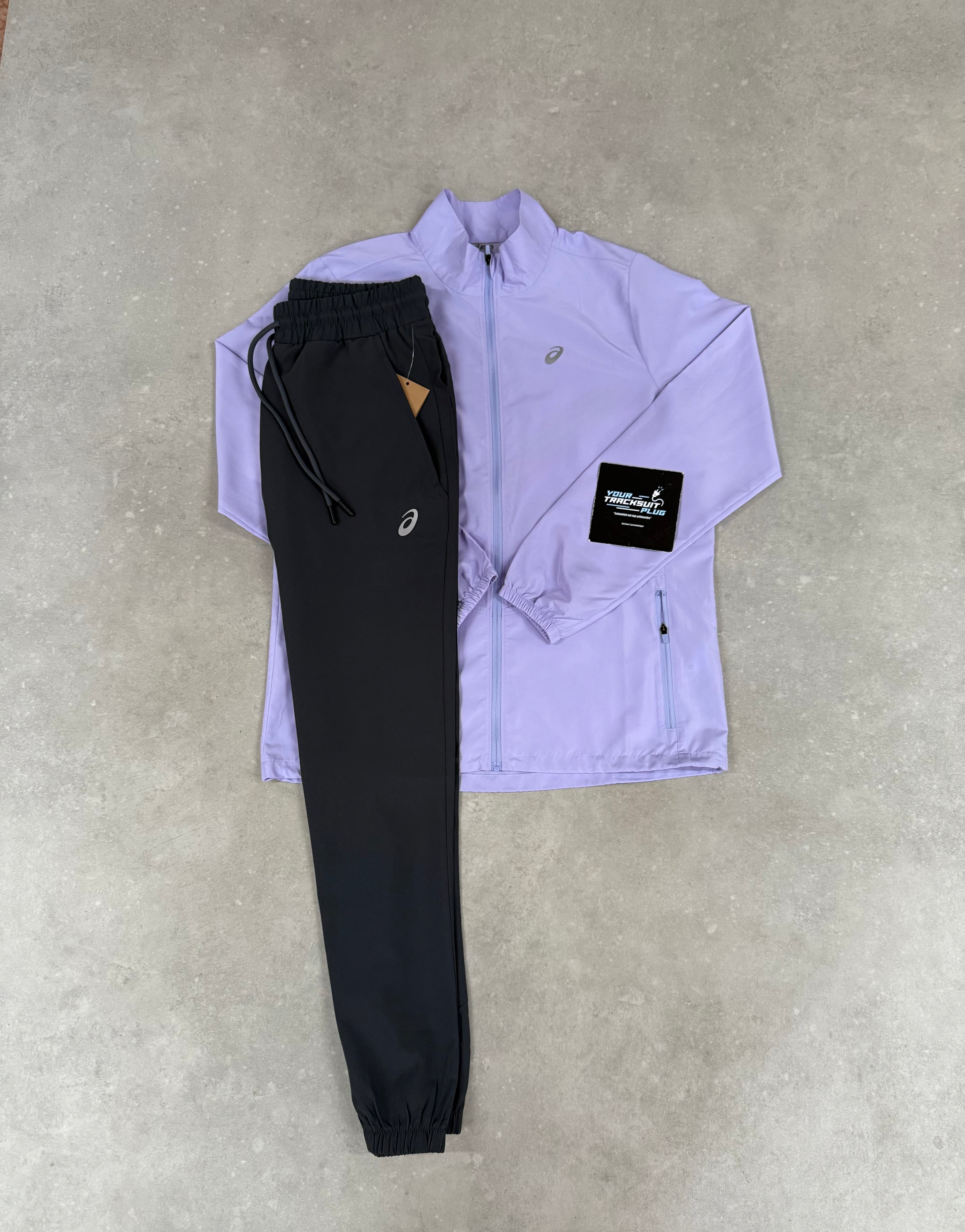 ASICS TRACKSUIT LILA & GREY // VERY EXCLUSIVE