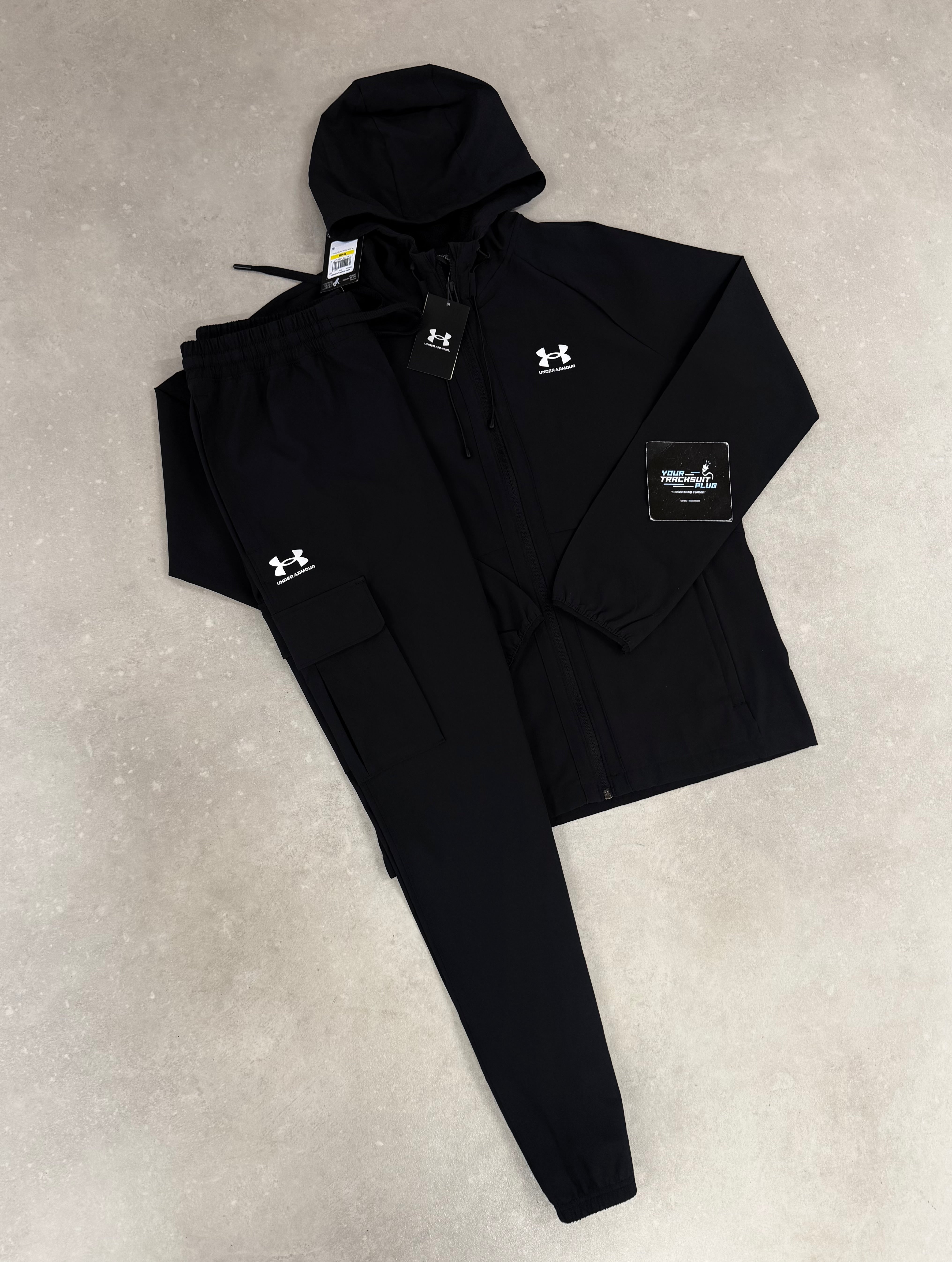UNDER ARMOUR CARGO TRACKSUIT BLACK