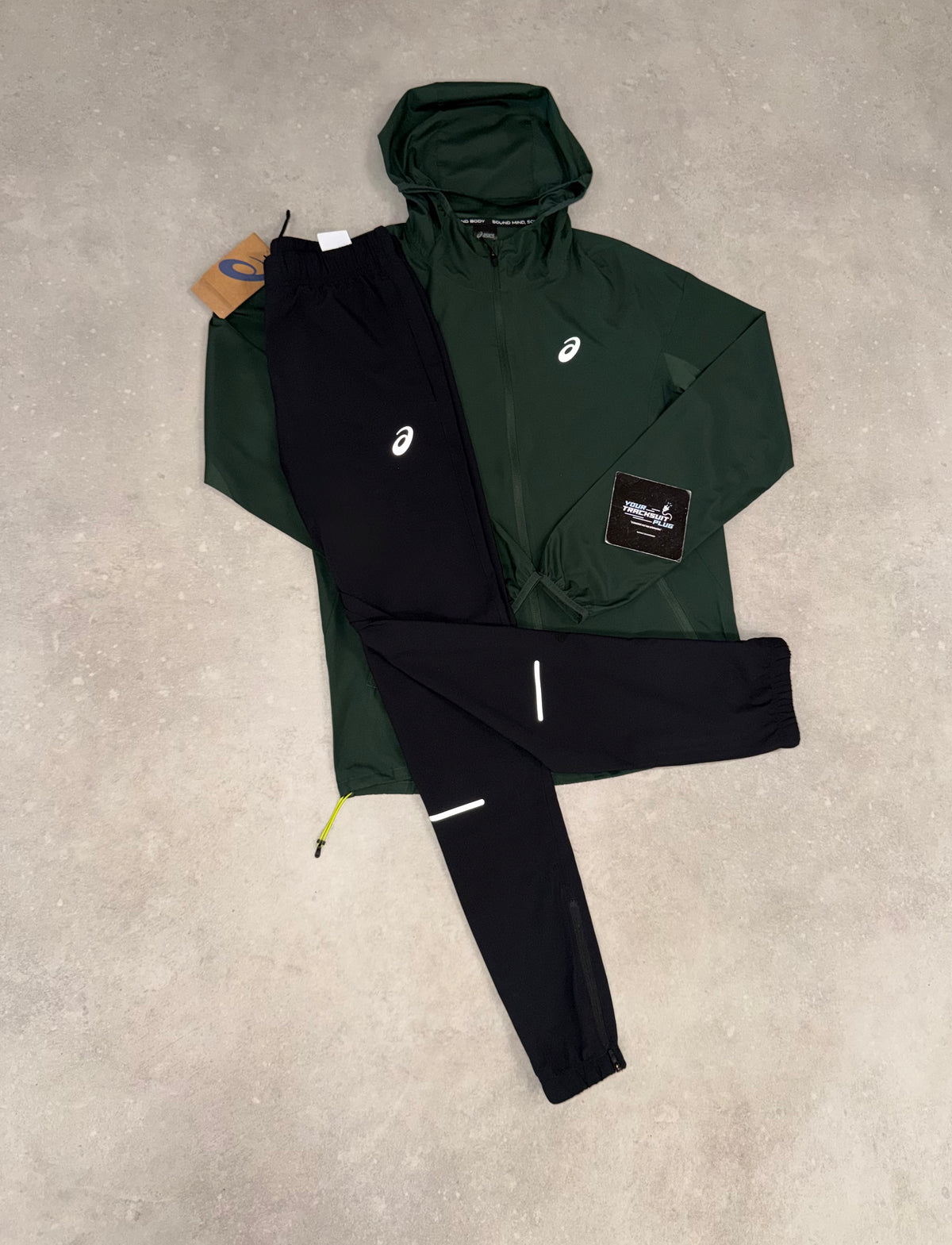 ASICS GREEN & BLACK TRACKSUIT // VERY EXCLUSIVE