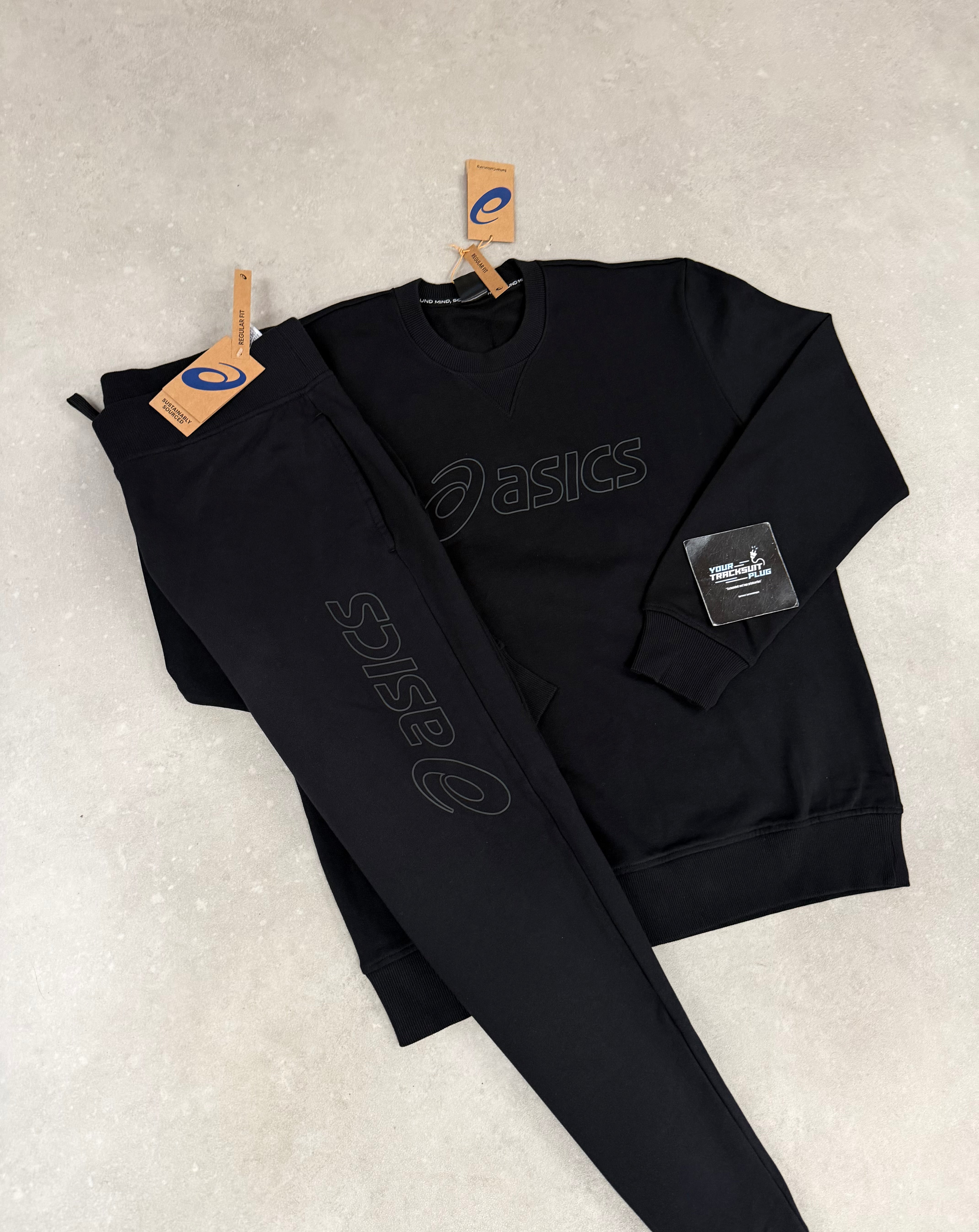ASICS BLACK SWEATER FLEECE TRACKSUIT