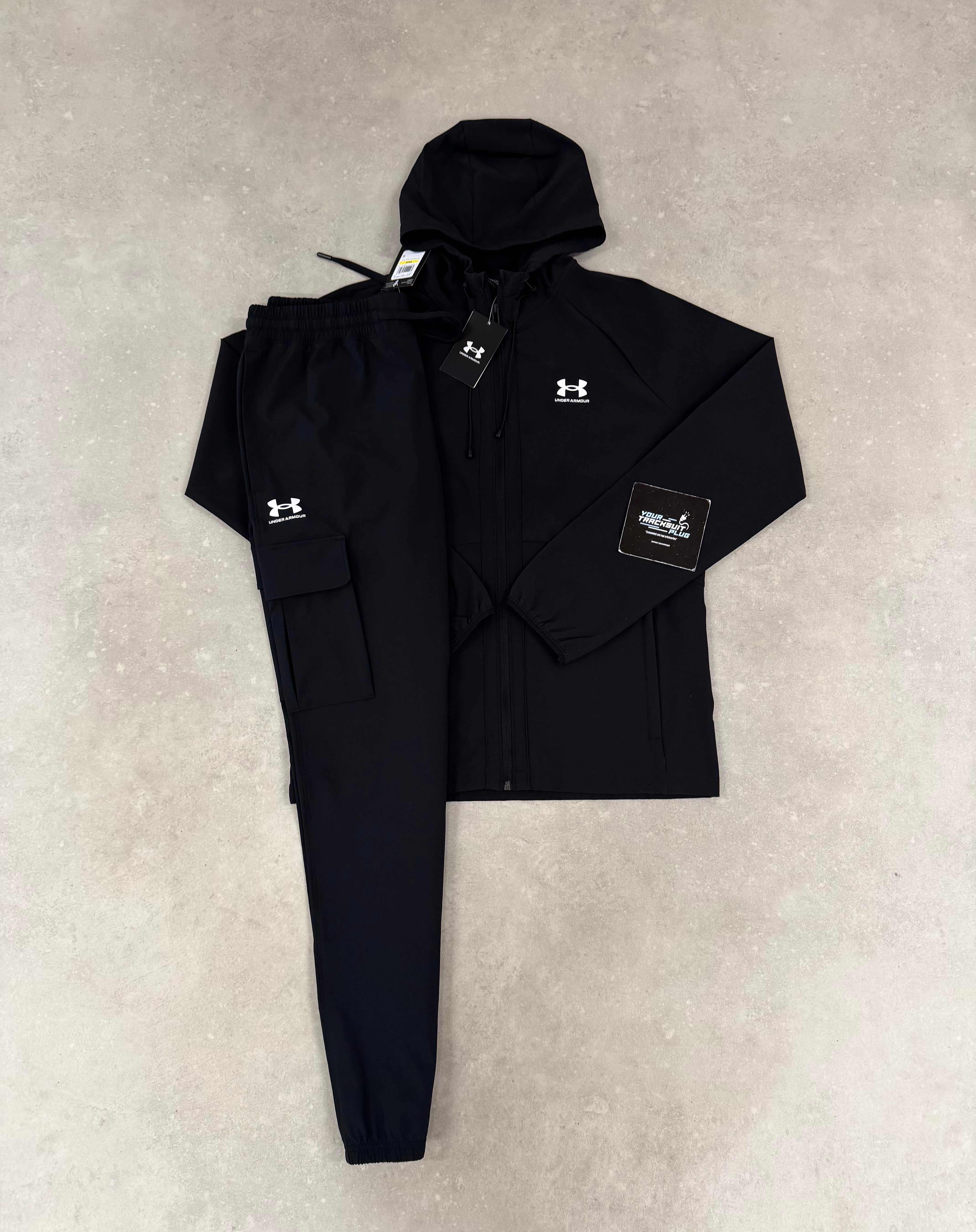 UNDER ARMOUR CARGO TRACKSUIT BLACK