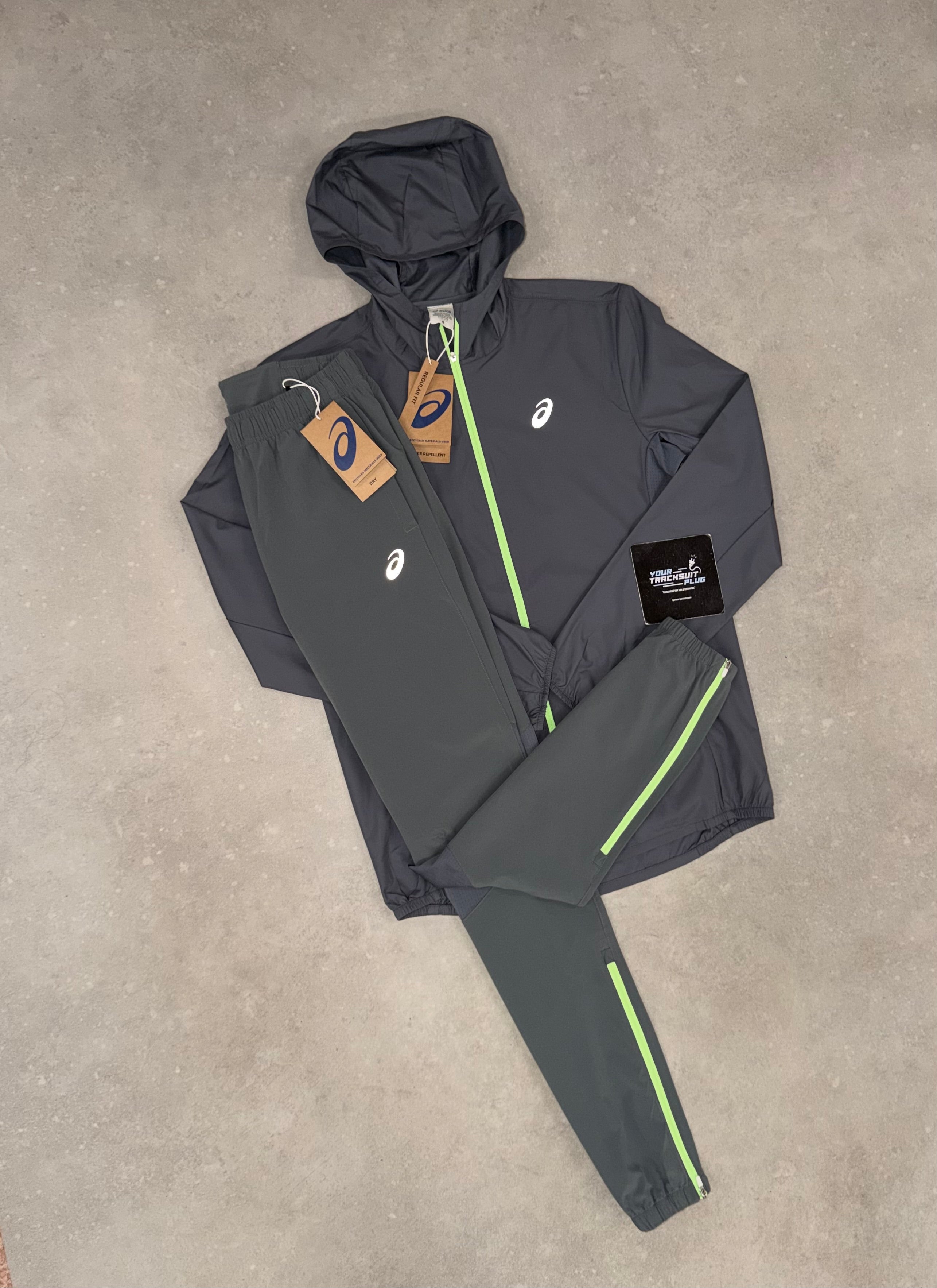 ASICS GREY & GREEN TRACKSUIT // LIMITED EDITION