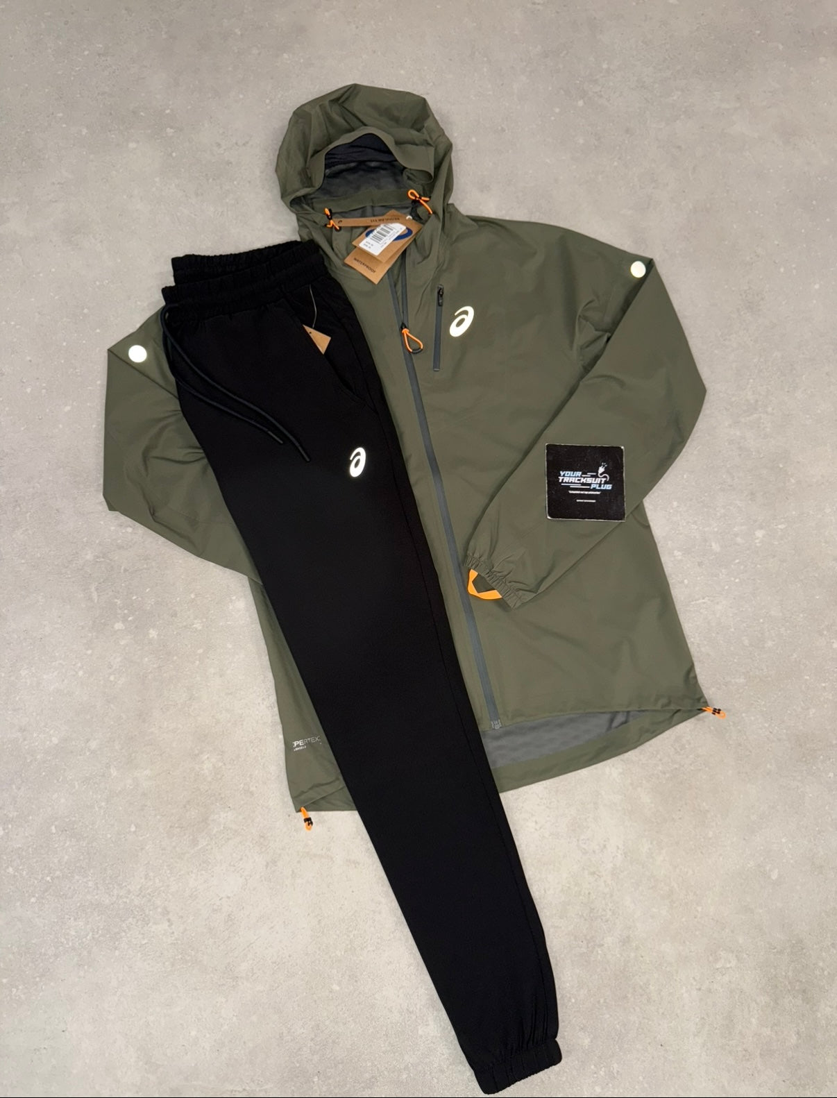 ASICS SOFT-SHELL GREEN & BLACK TRACKSUIT