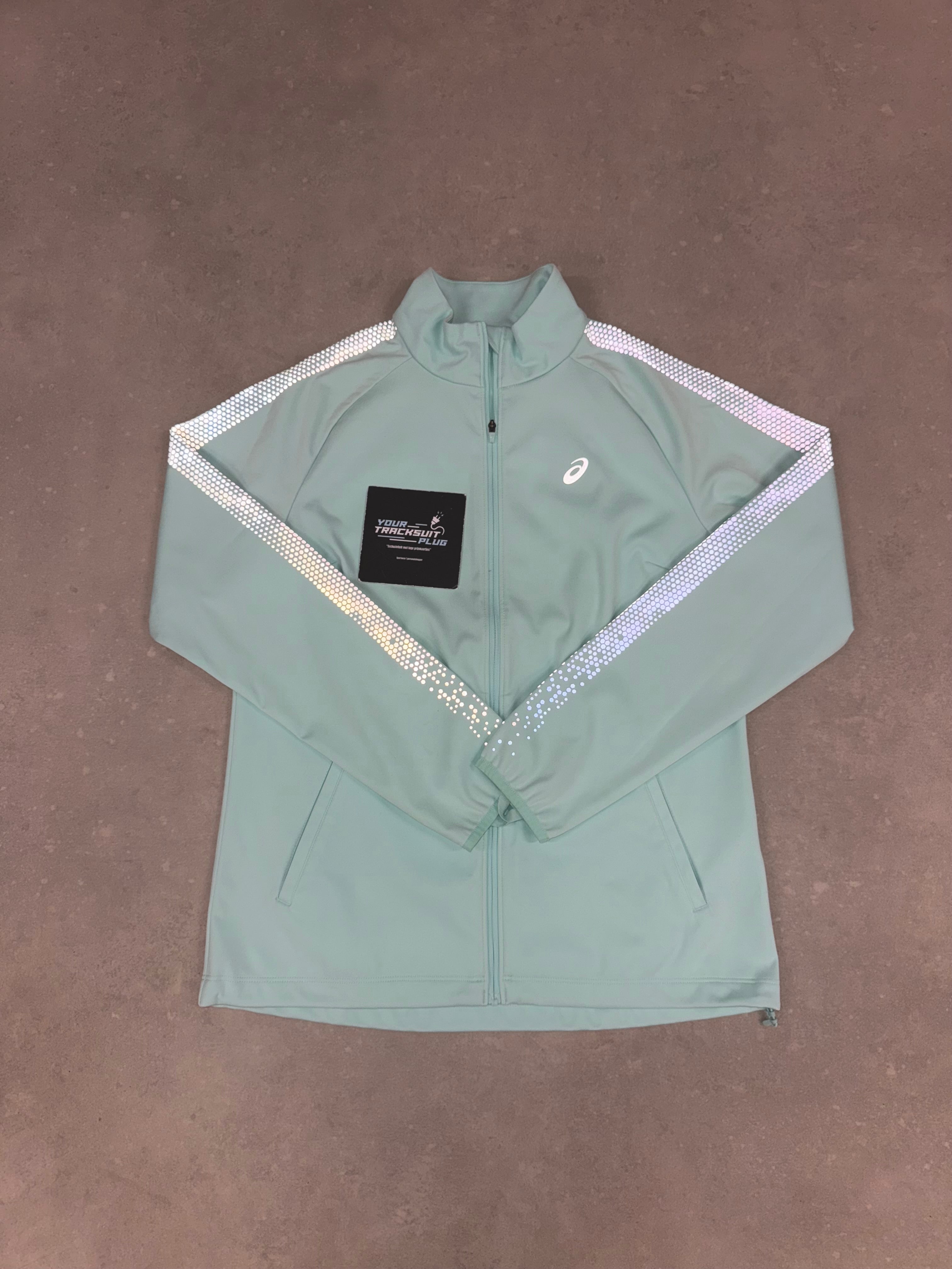ASICS TRACISUIT MINT GREEN & GREY SOFT-SHELL TRACKSUIT // EXCLUSIVE