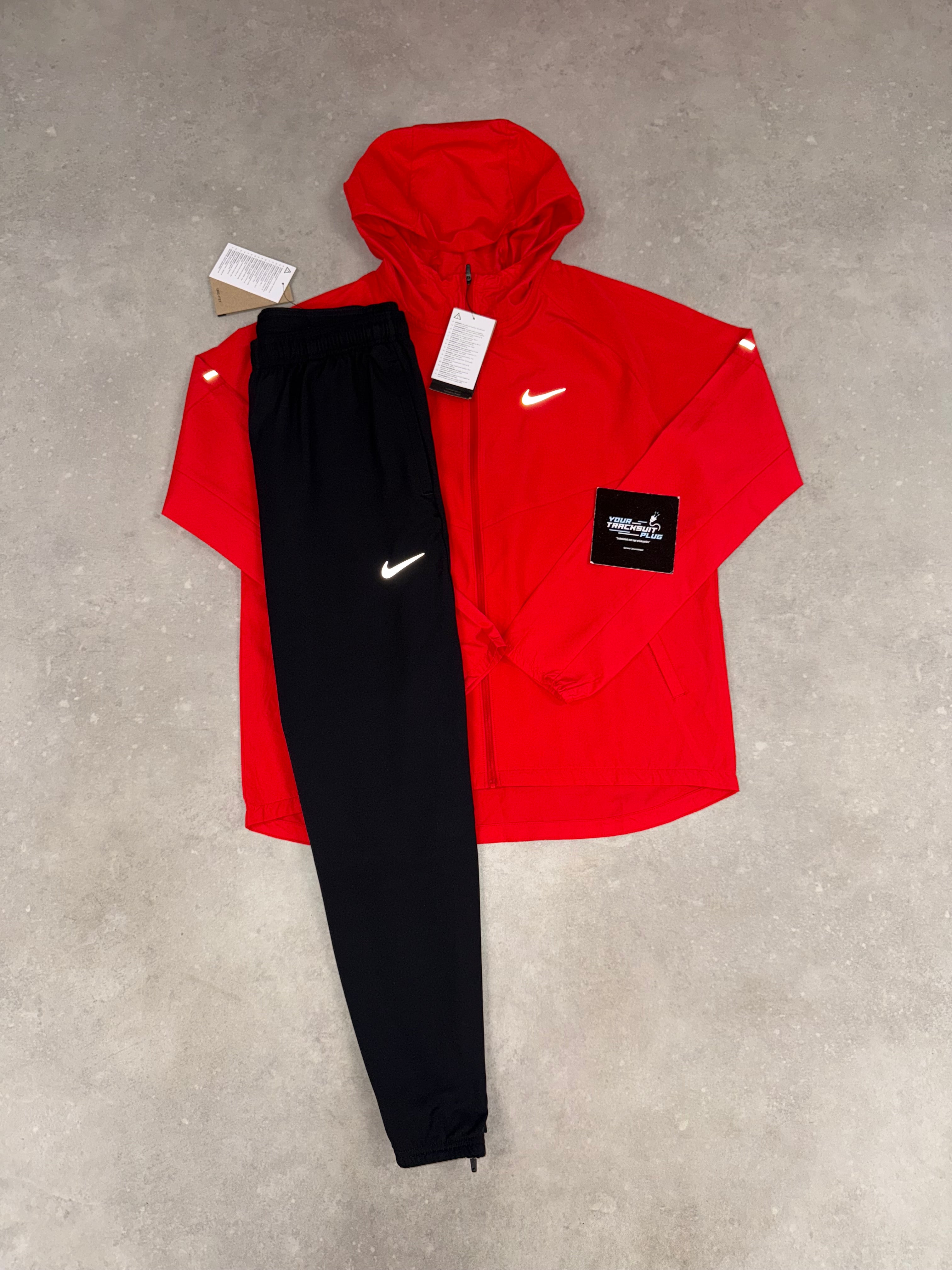 NIKE MILER TRACKSUIT // BLACK & RED
