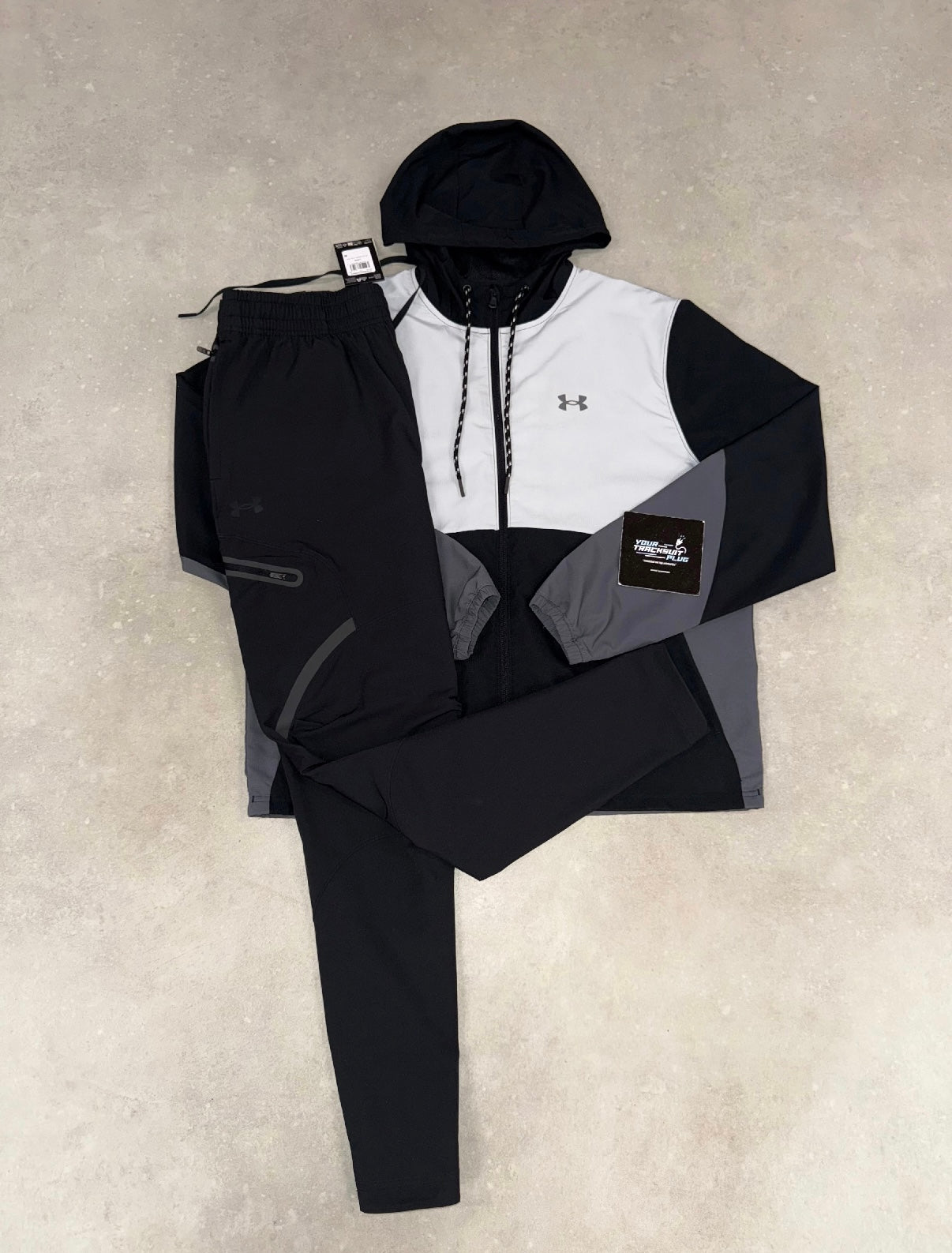 UNDER ARMOUR TRACKSUIT BLACK WHITE & GREY // VERY EXCLUSIVE