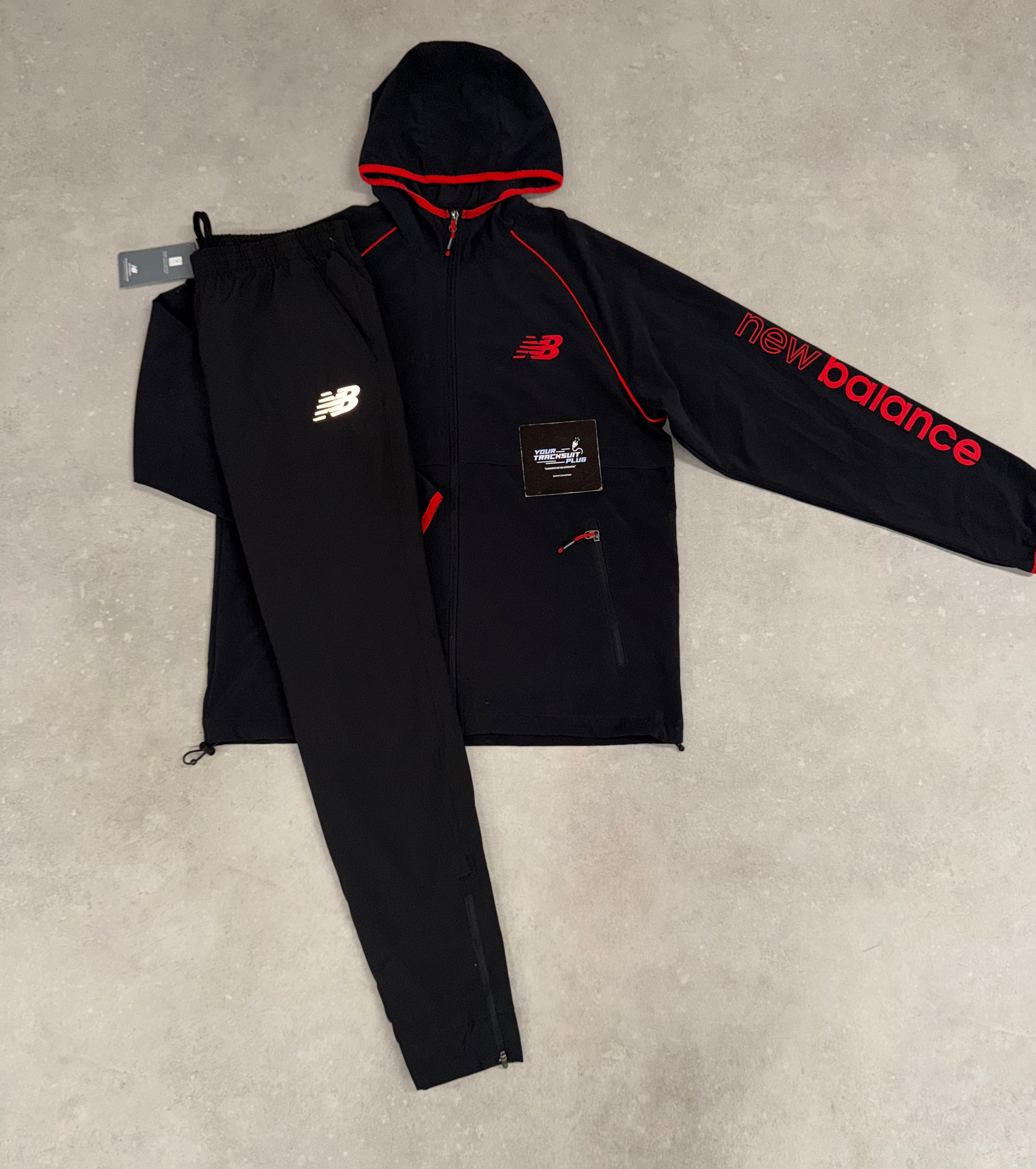 NEW BALANCE TRACKSUIT // BLACK AND RED