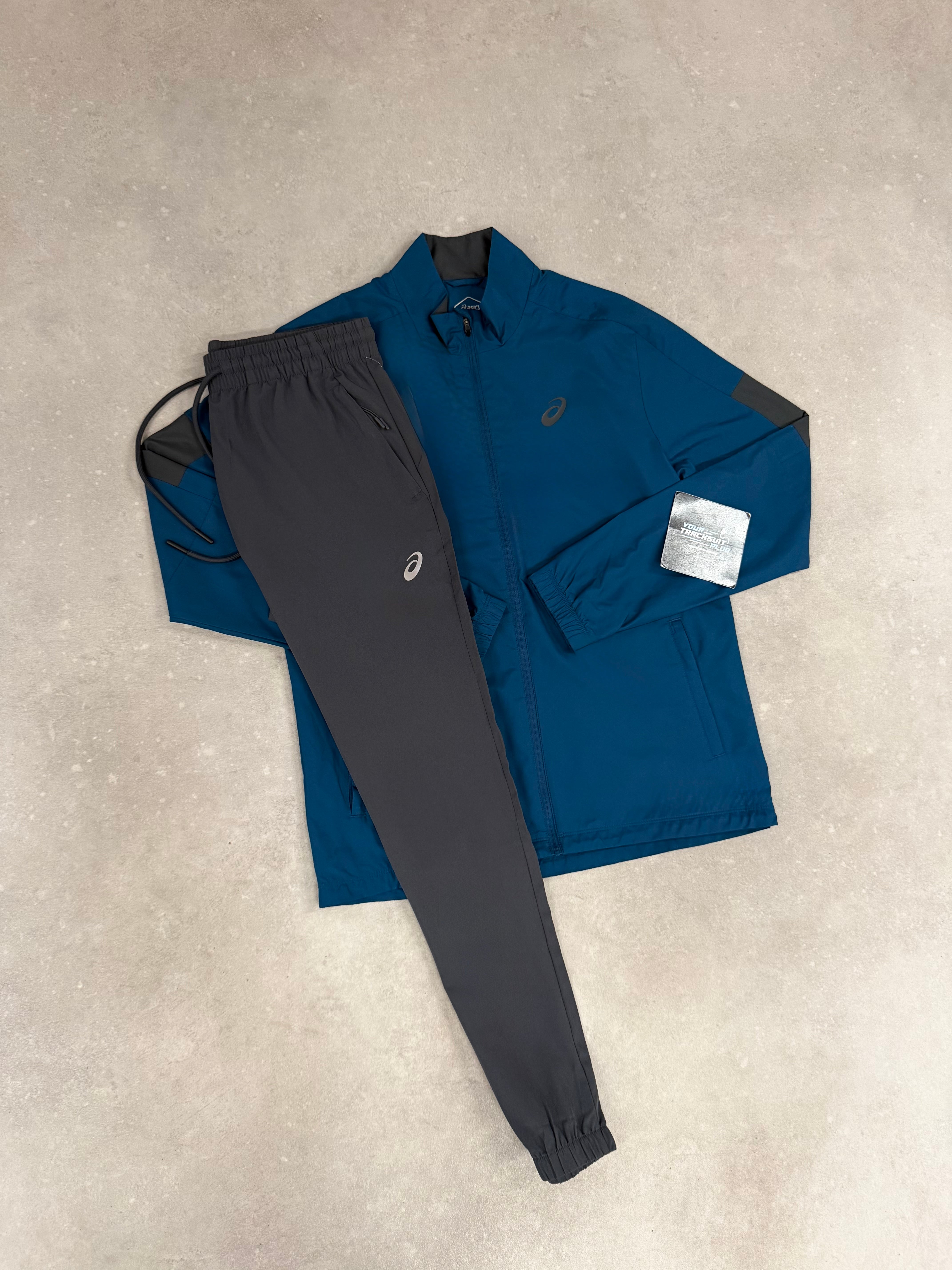 ASICS GREY & BLUE TRACKSUIT // VERY EXCLUSIVE