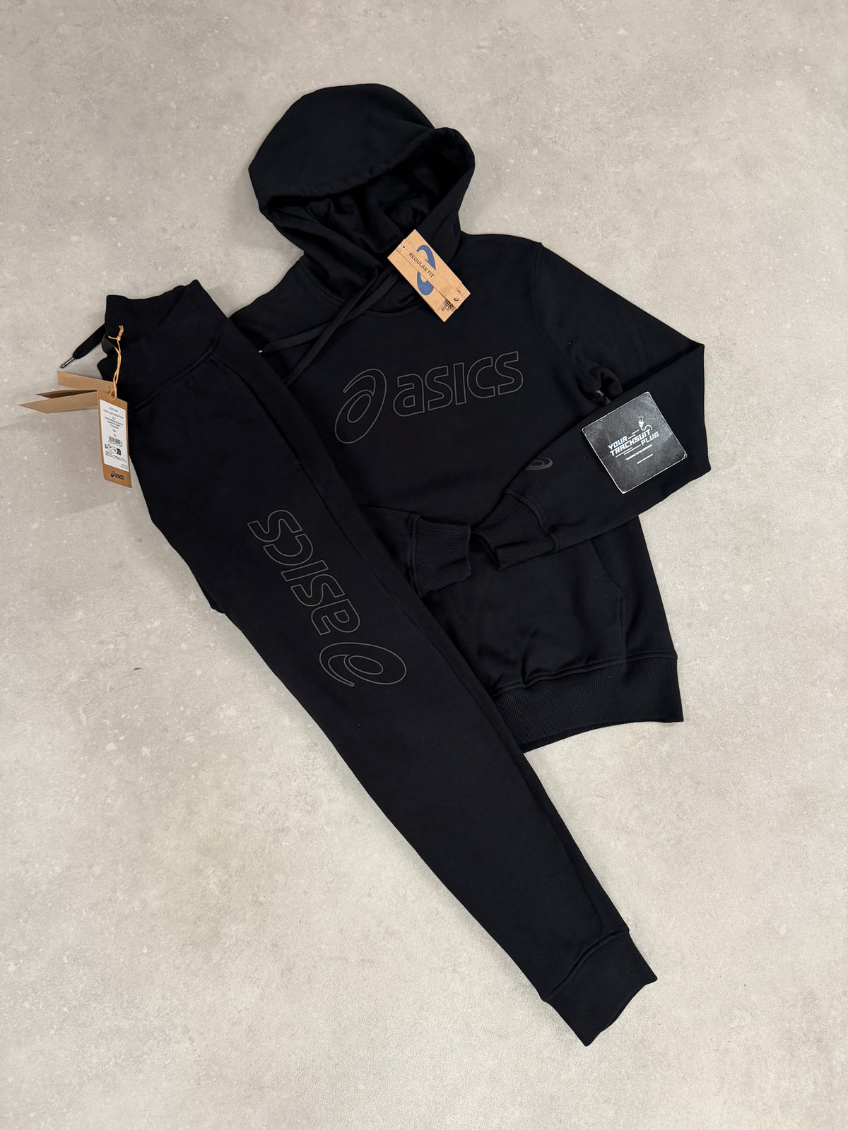 ASICS HOODY FLEECE TRACKSUIT BLACK