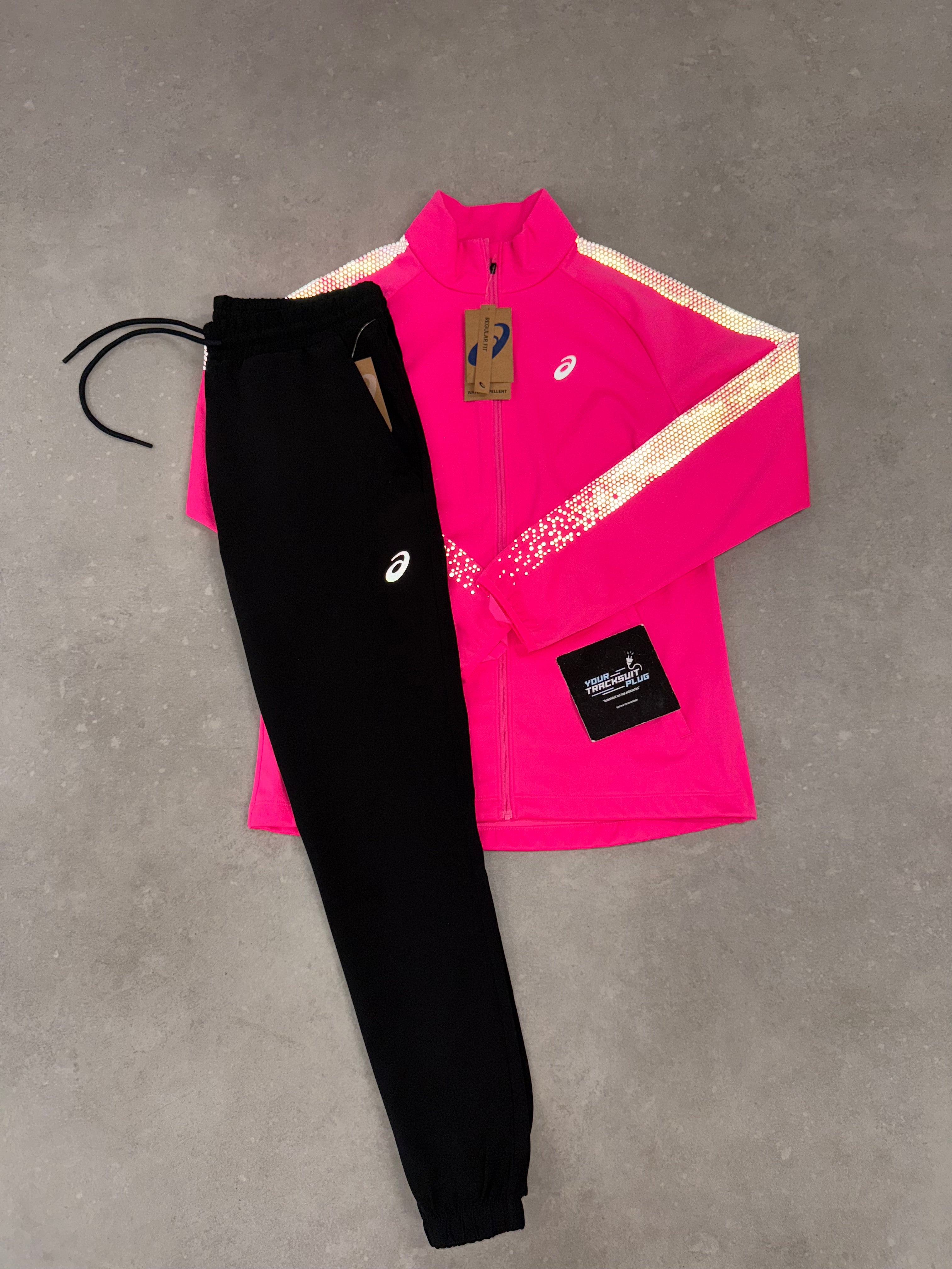 ASICS SOFT-SHELL TRACKSUIT PINK & BLACK // VERY EXCLUSIVE