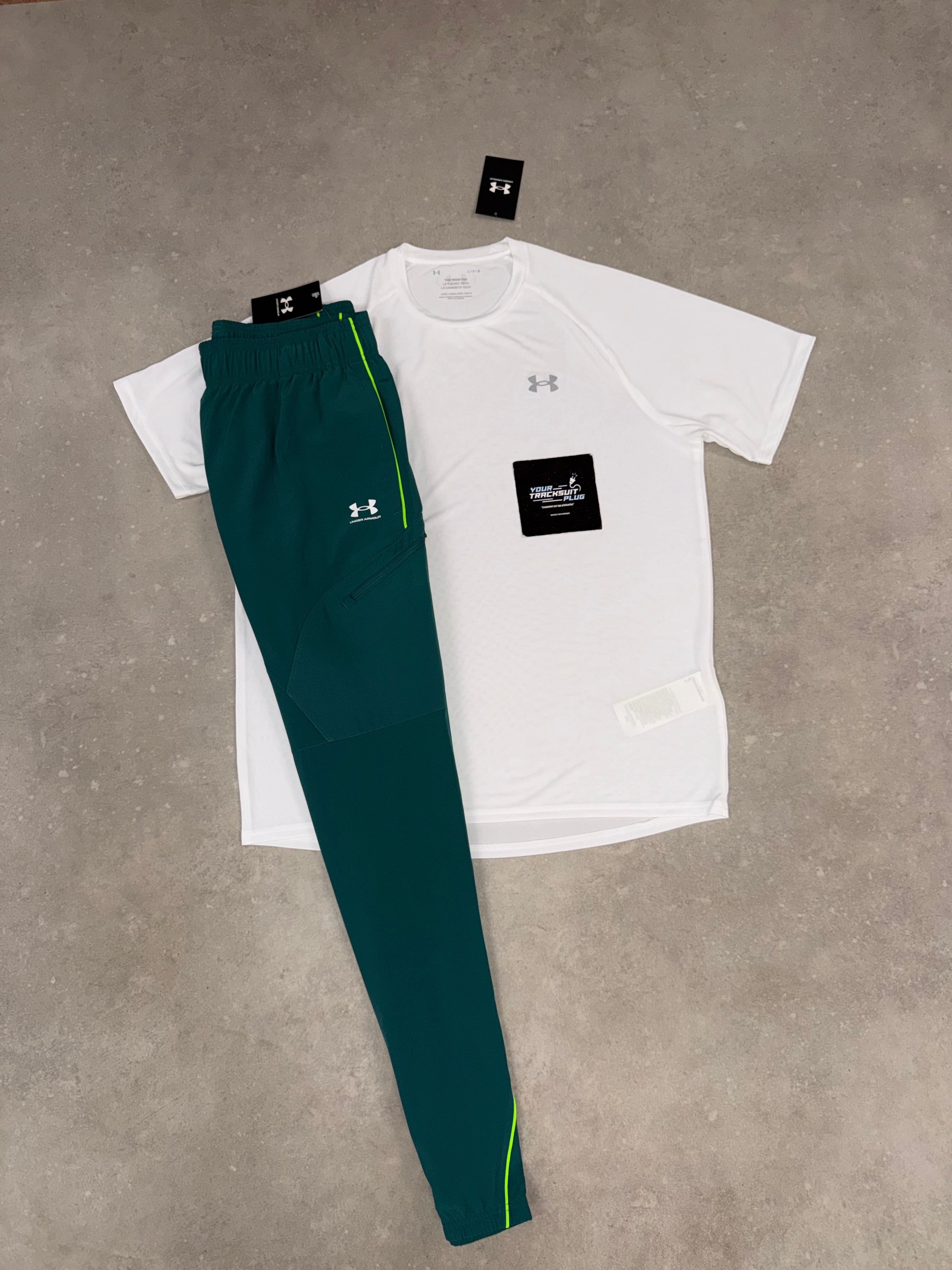 UNDER ARMOUR SET GREEN & WHITE