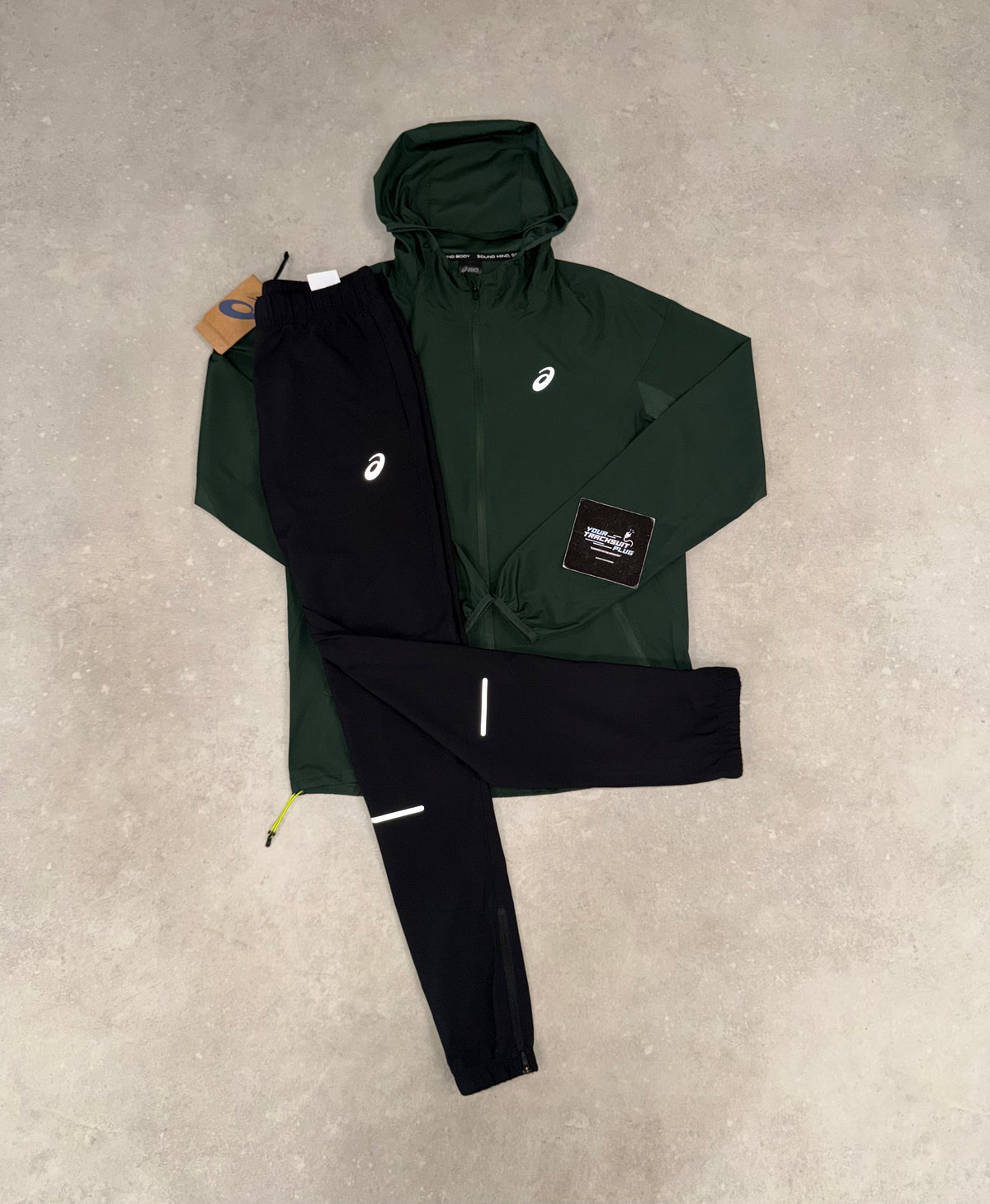 ASICS GREEN & BLACK TRACKSUIT // VERY EXCLUSIVE