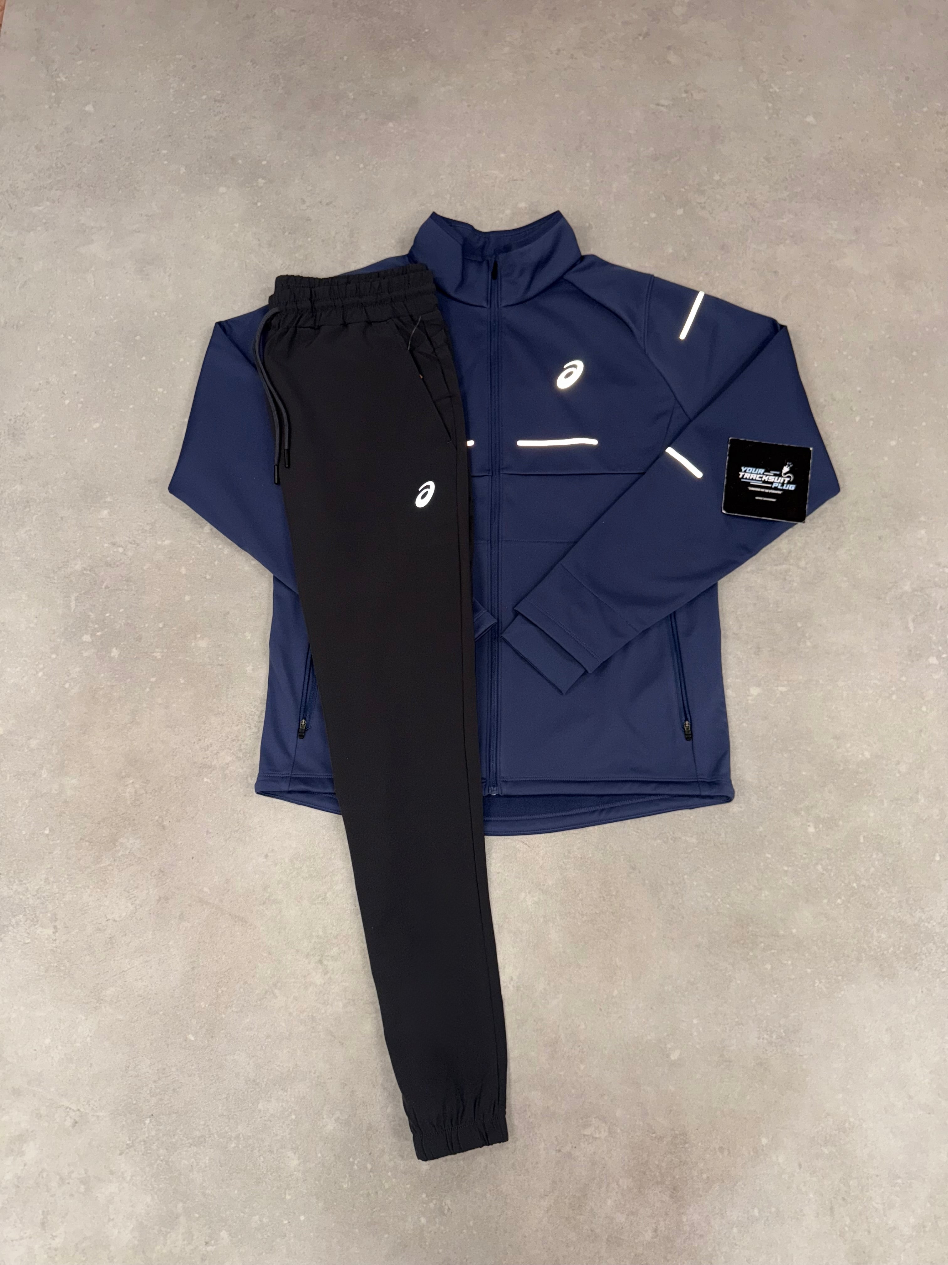 ASICS BLUE & GREY SOFT-SHELL TRACKSUIT // EXCLUSIVE