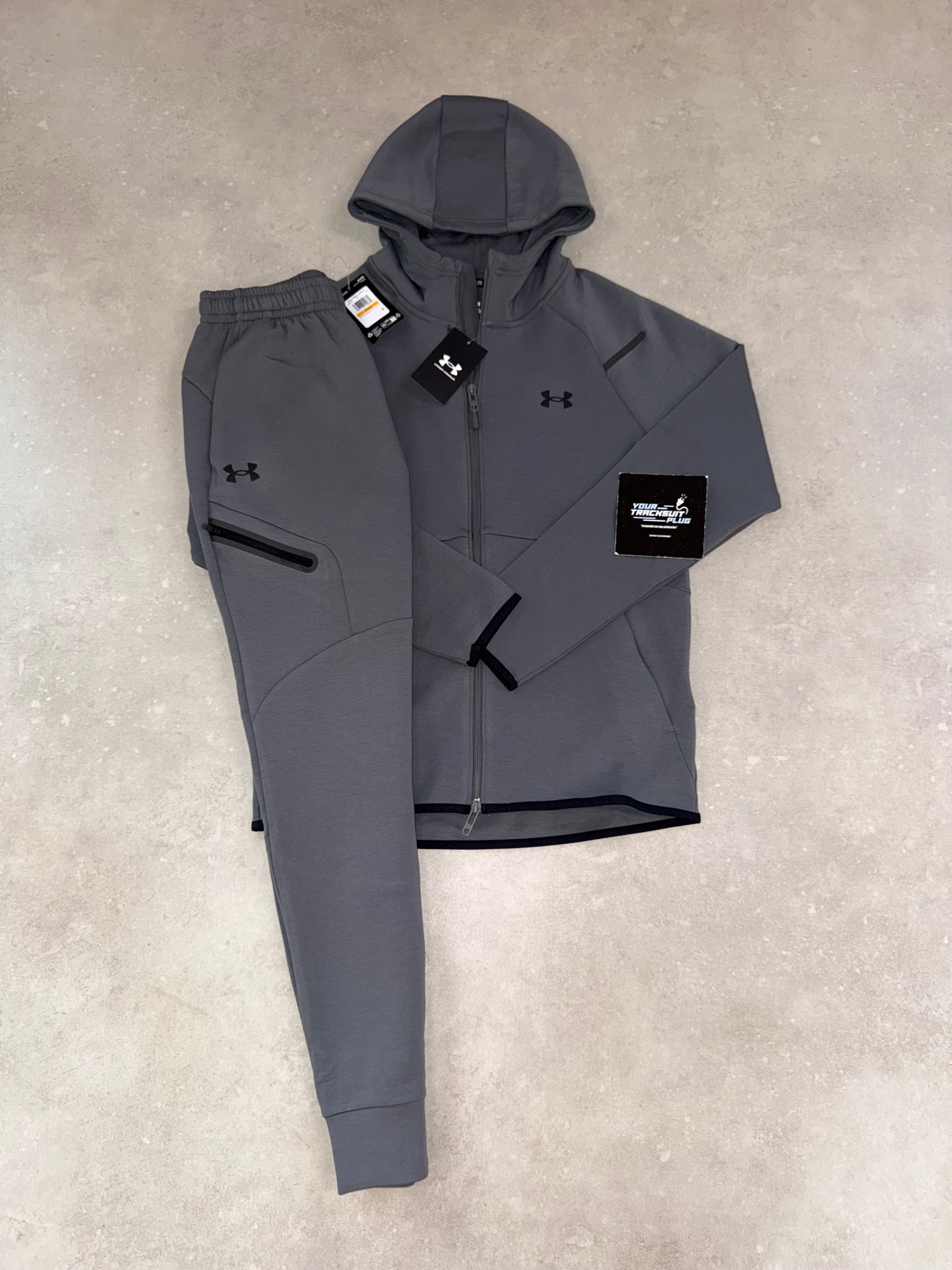 UNDER ARMOUR TECH FLEECE TRACKSUIT // GREY