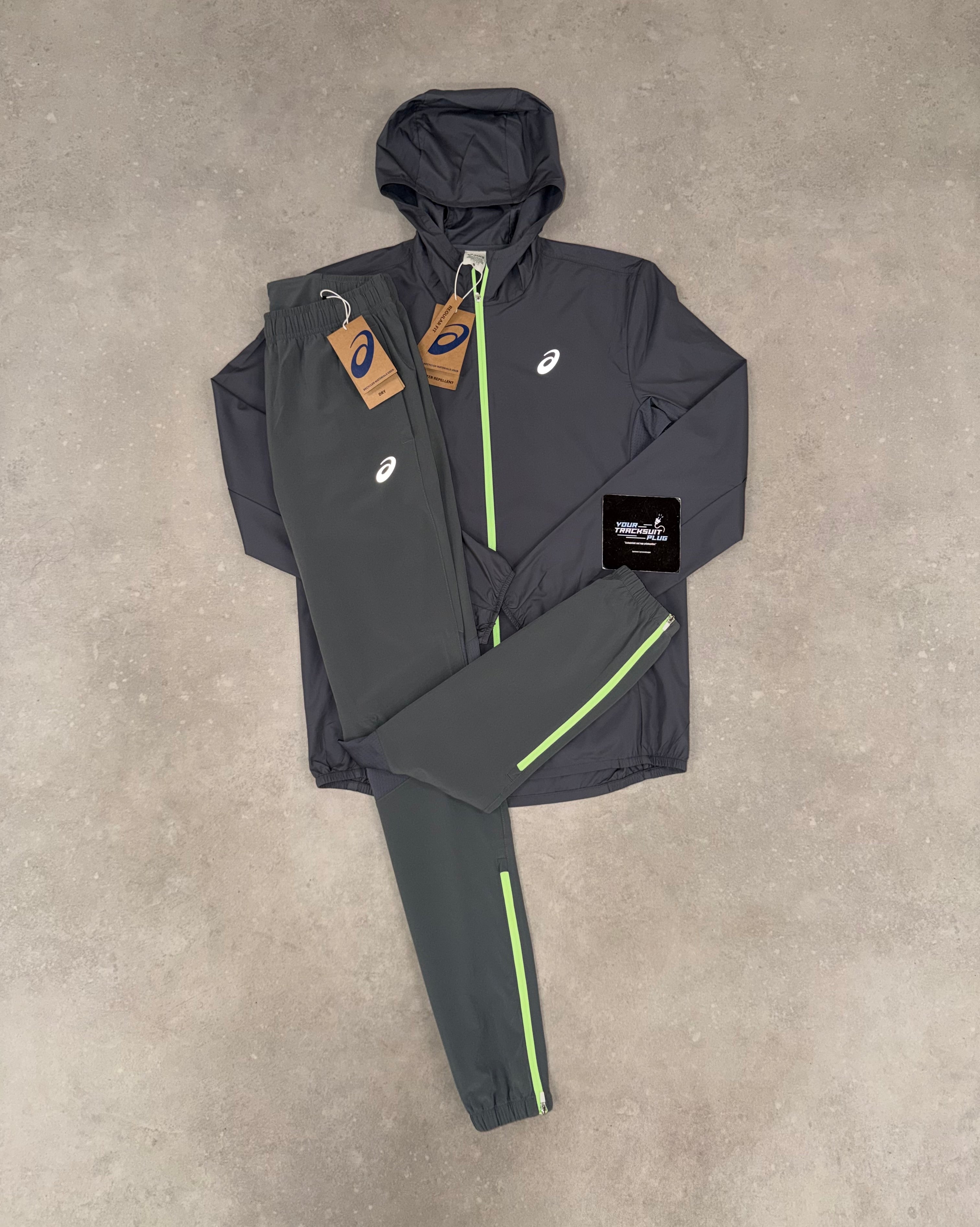 ASICS GREY & GREEN TRACKSUIT // LIMITED EDITION
