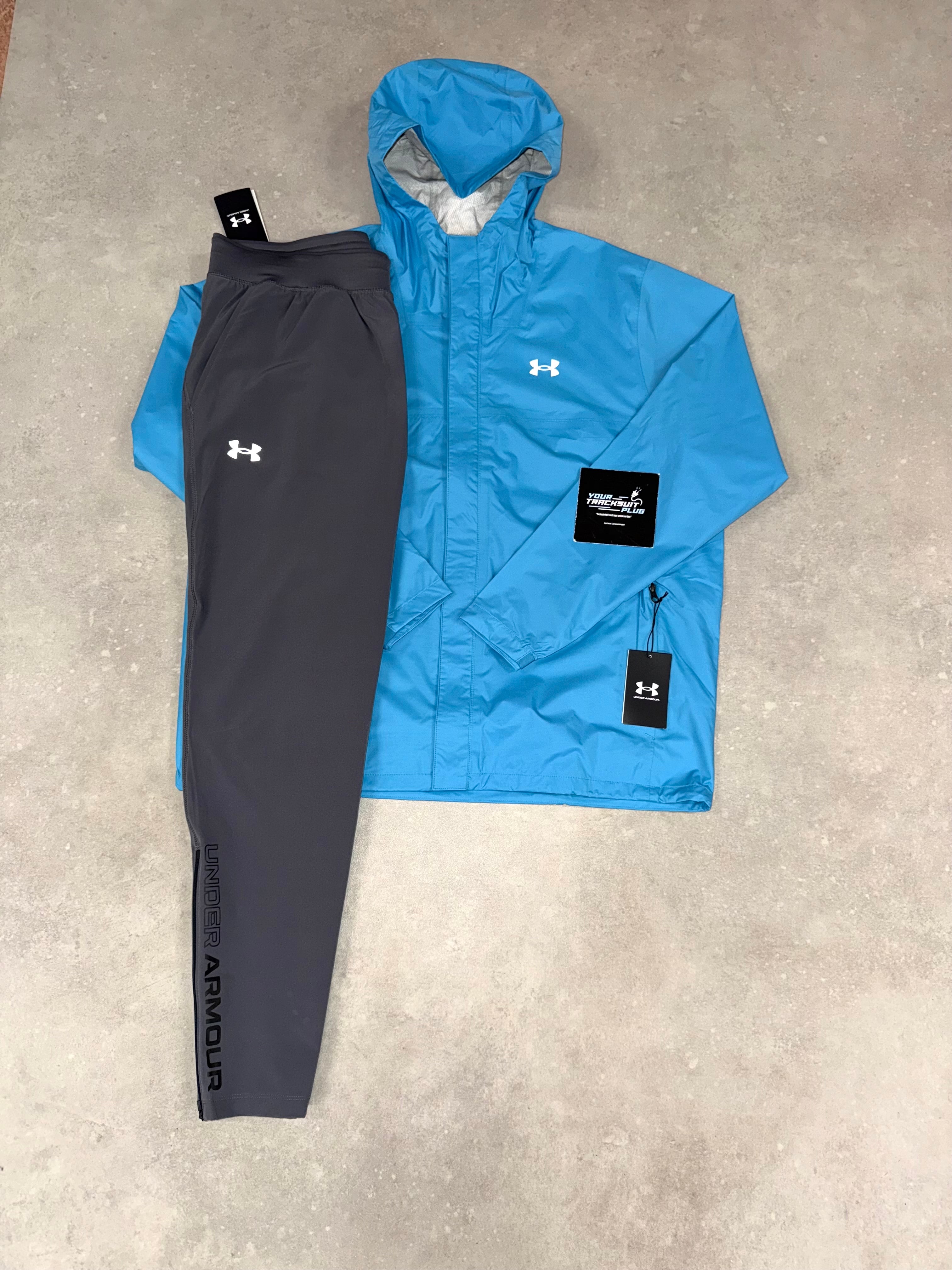 UNDER ARMOUR TRACKSUIT GREY & BLUE REFLECTIVE // LIMITED EDITION