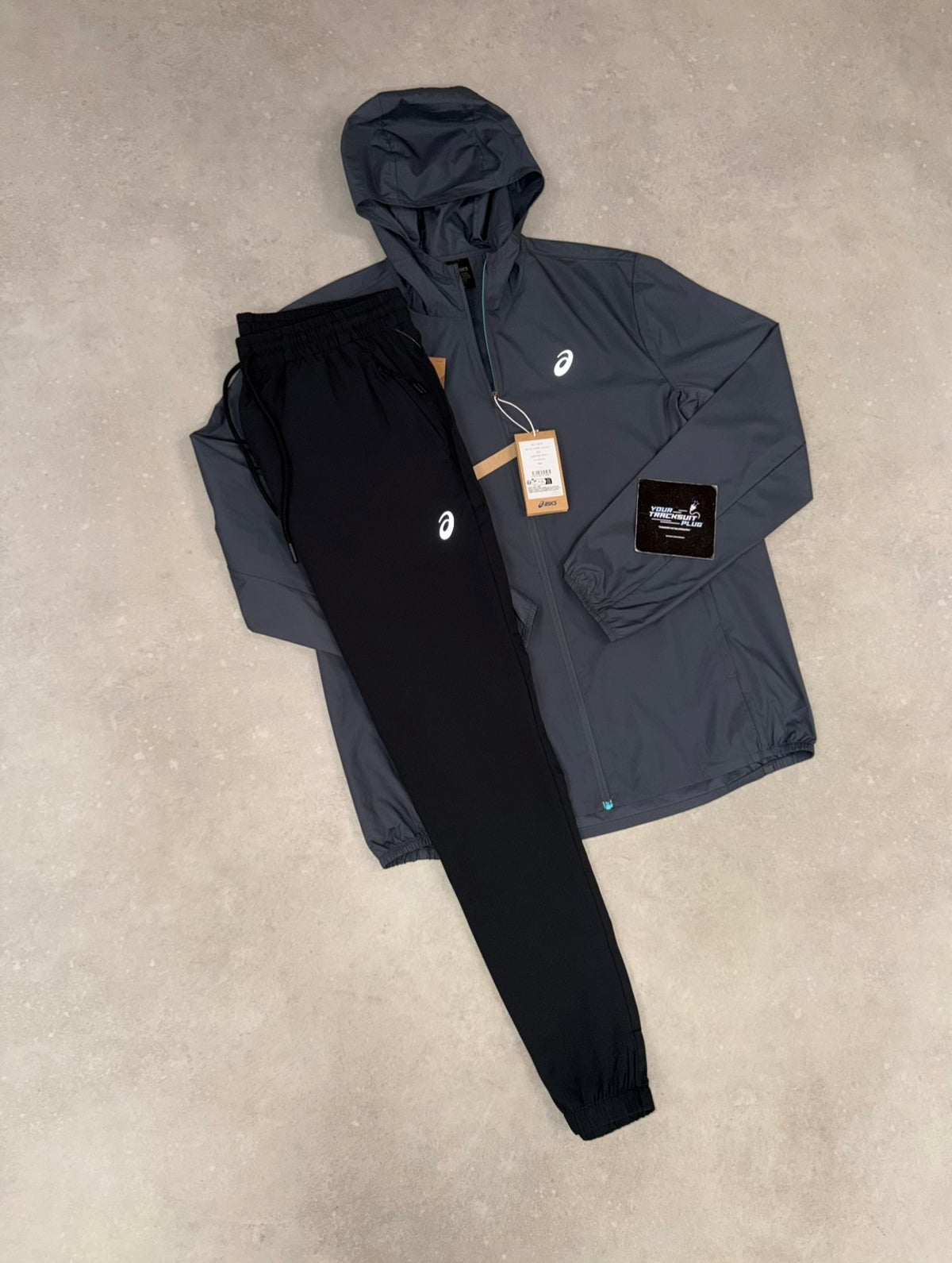 ASICS TRACKSUIT GREY , BLUE & BLACK // THE LATEST