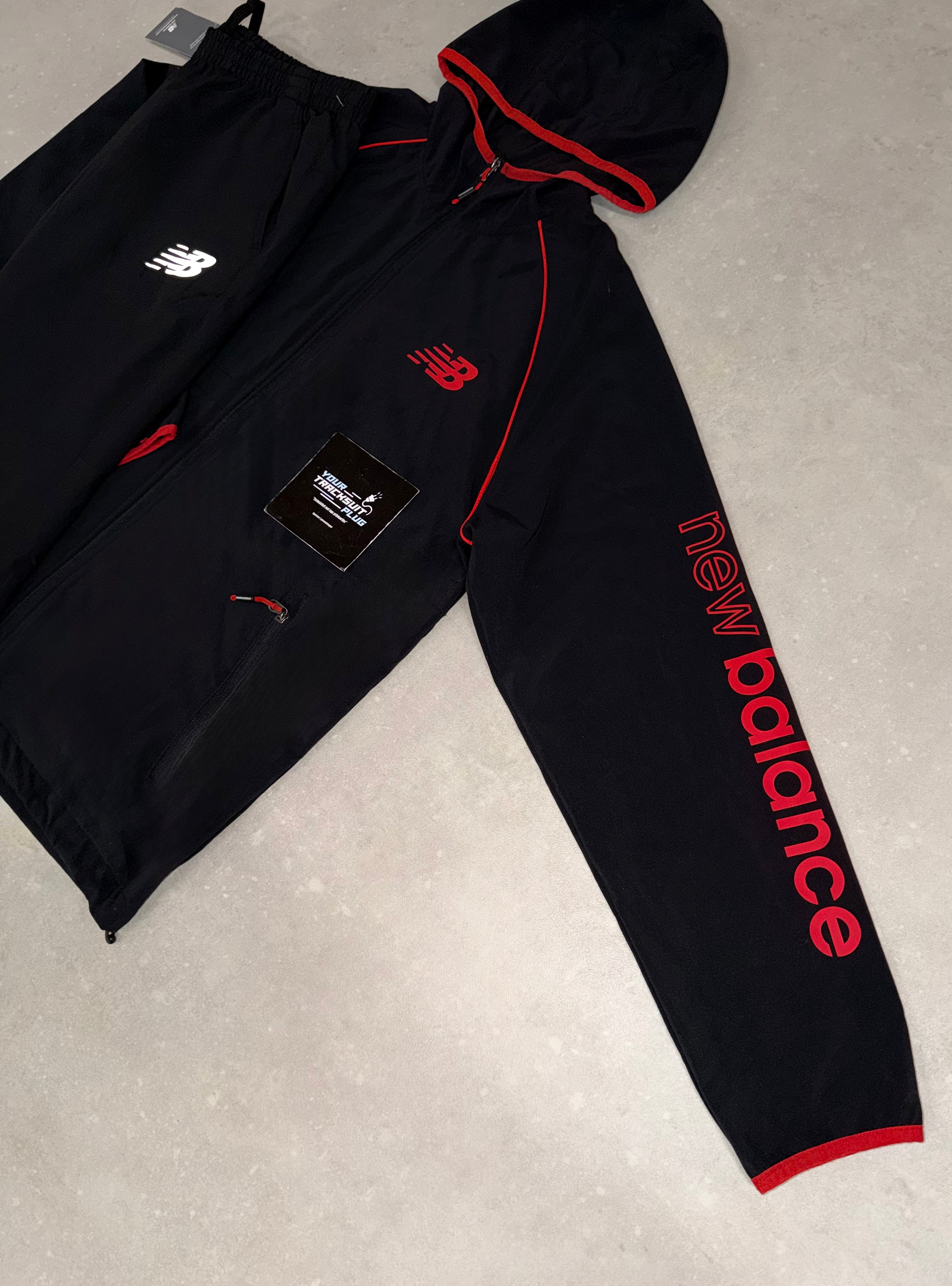 NEW BALANCE TRACKSUIT // BLACK AND RED