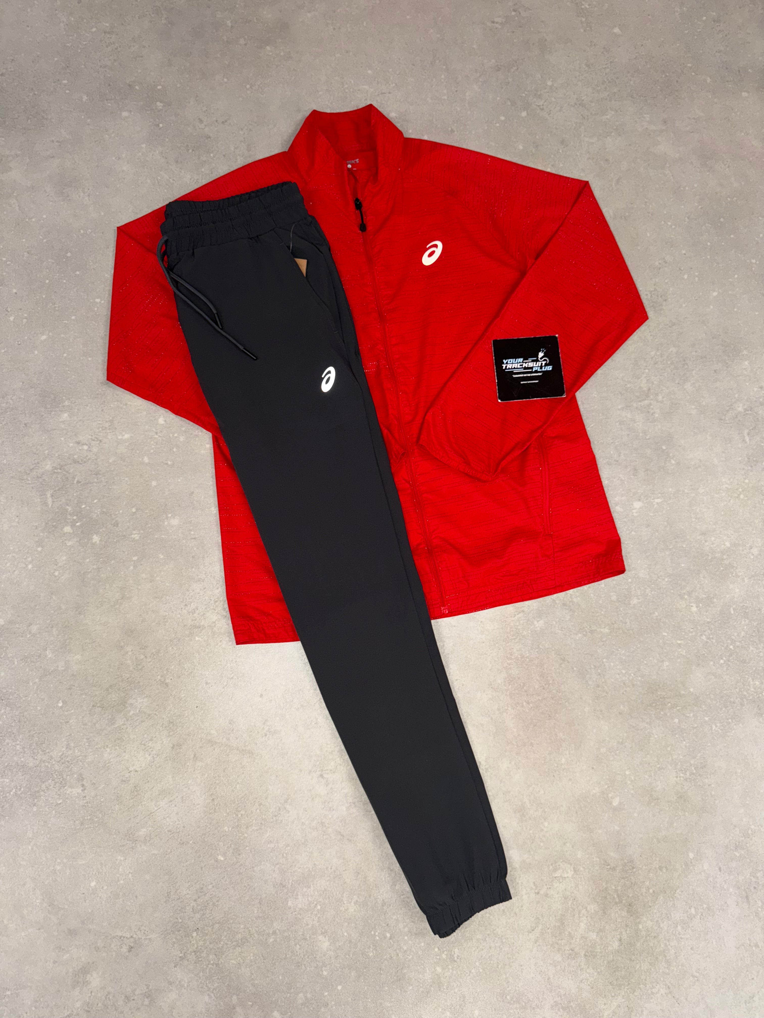 ASICS TRACKSUIT RED & GREY // EXCLUSIVE