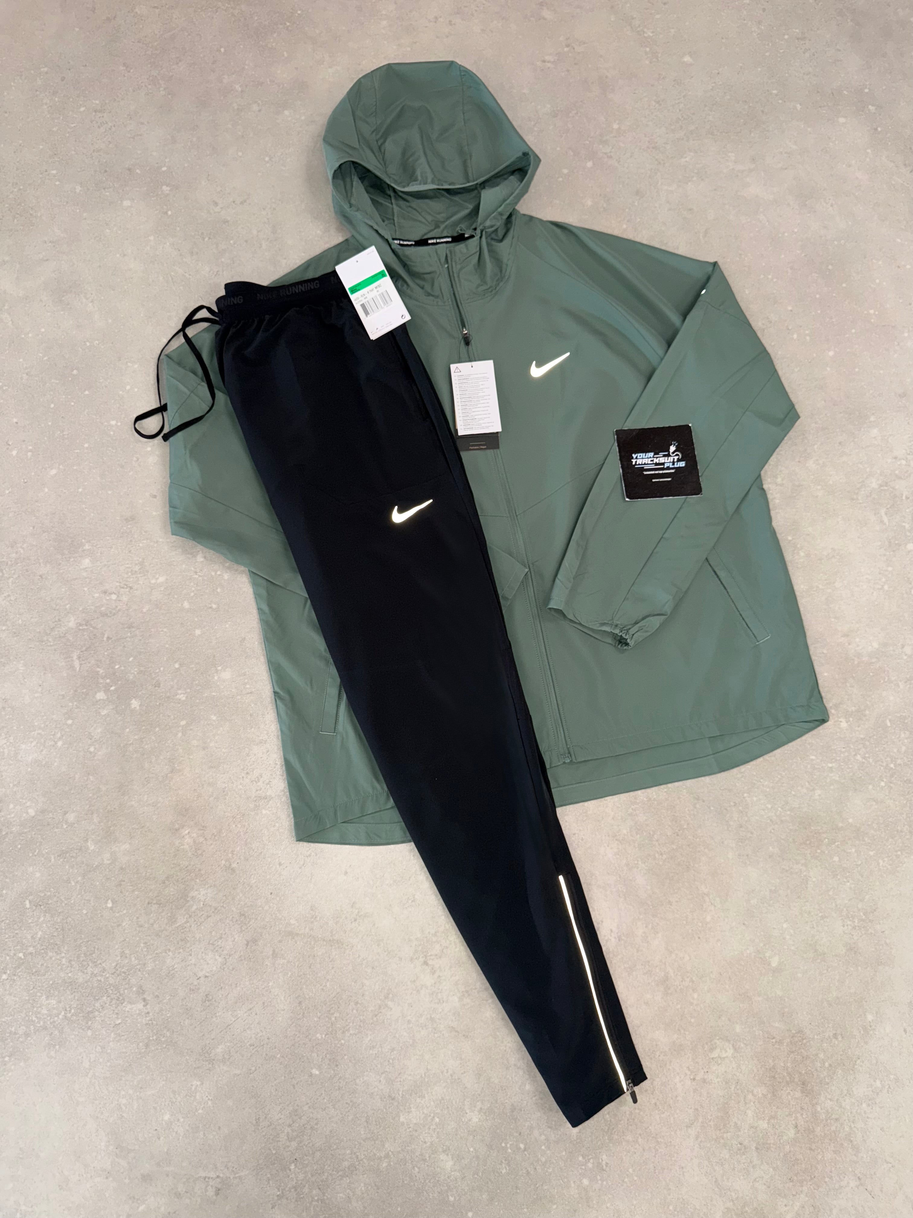 NIKE MILER BLACK & GREEN TRACKSUIT