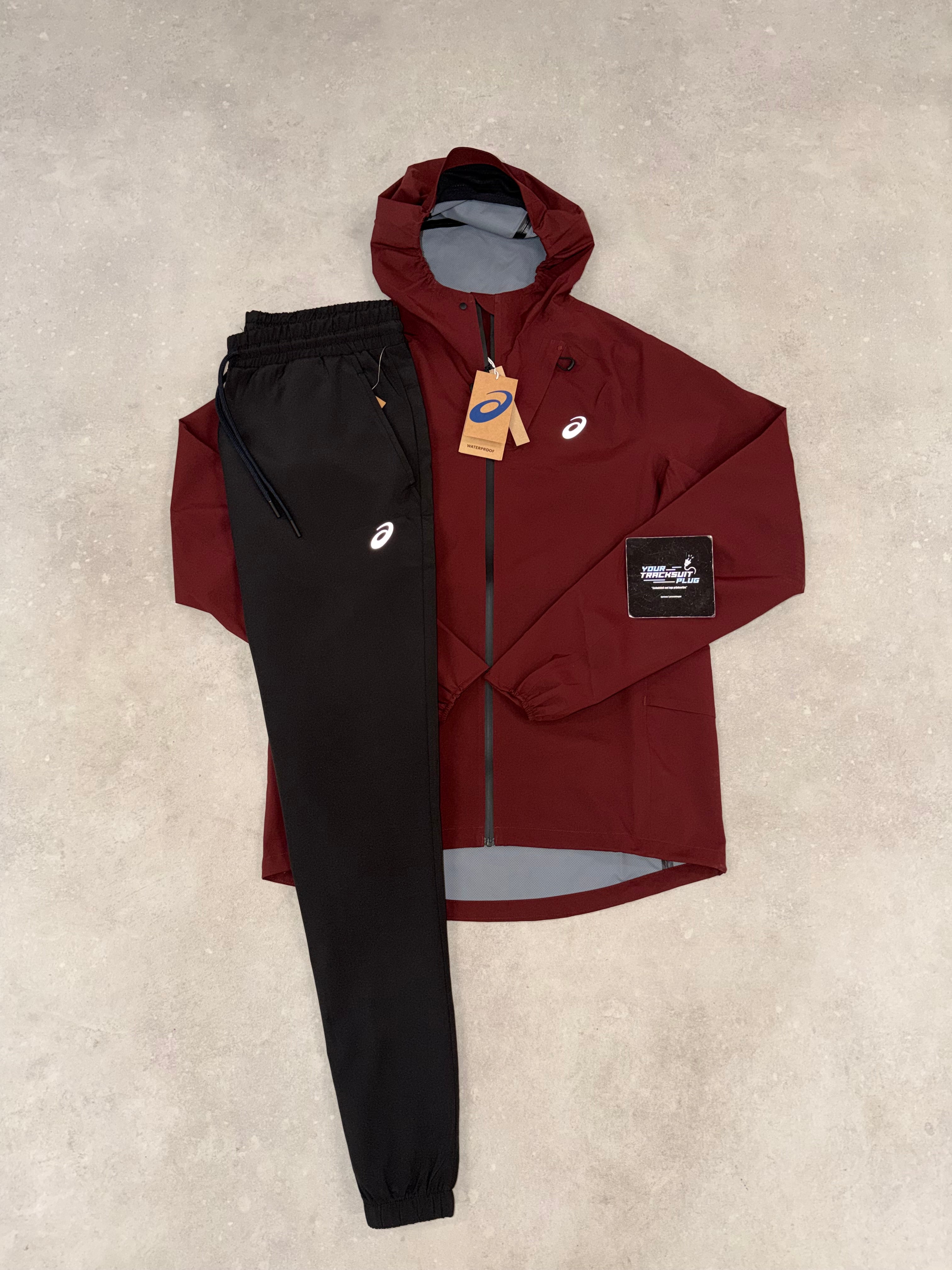 ASICS BORDEAUX & BLACK SOFT-SHELL TRACKSUIT