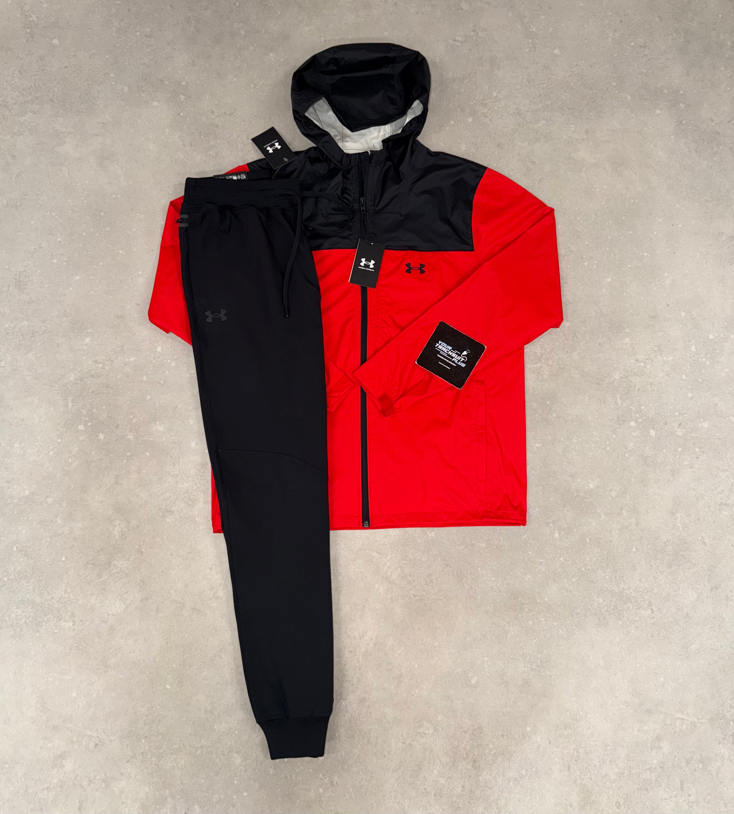 UNDER ARMOUR RED & BLACK TRACKSUIT // EXCLUSIVE