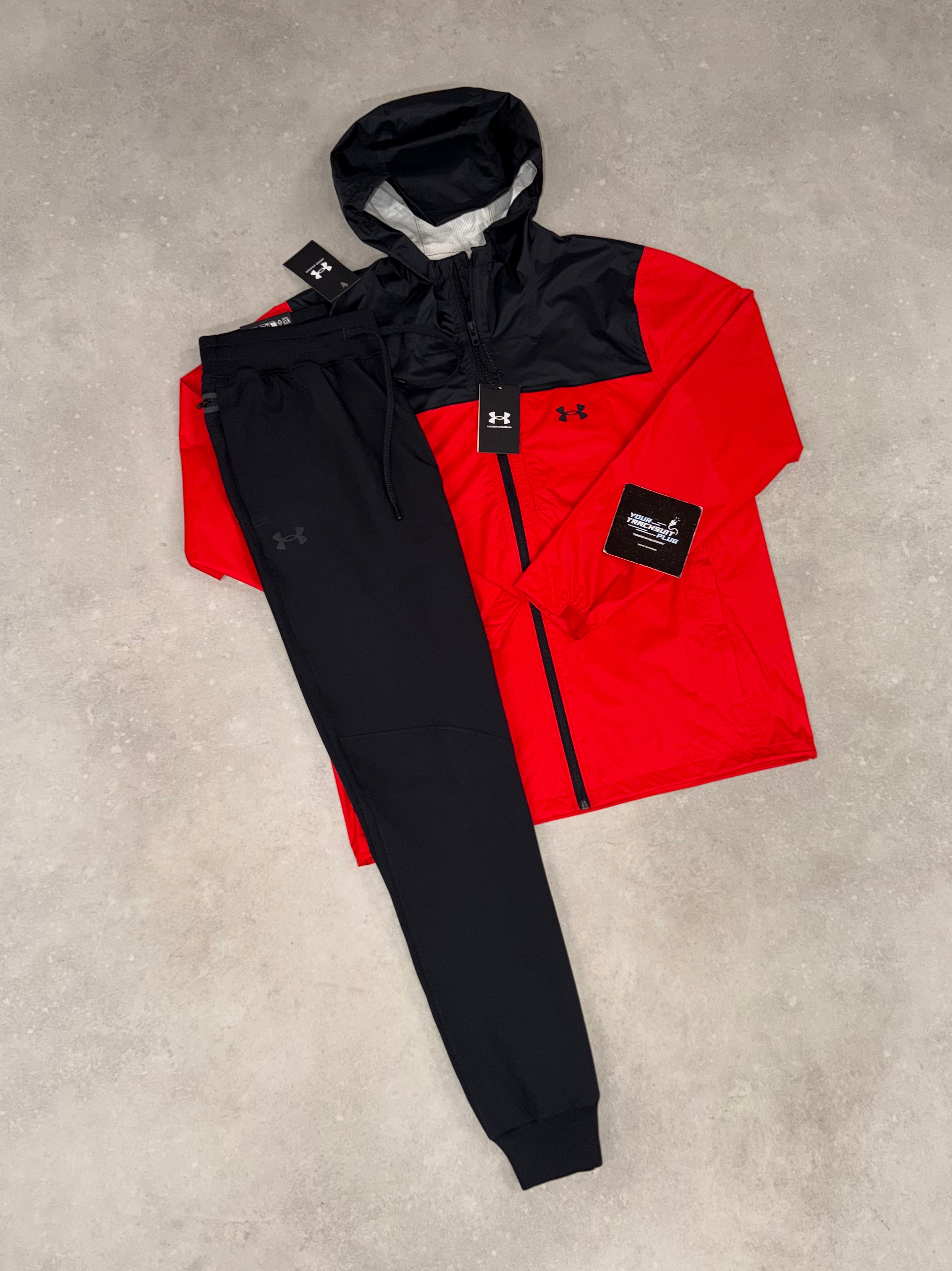 UNDER ARMOUR RED & BLACK TRACKSUIT // EXCLUSIVE