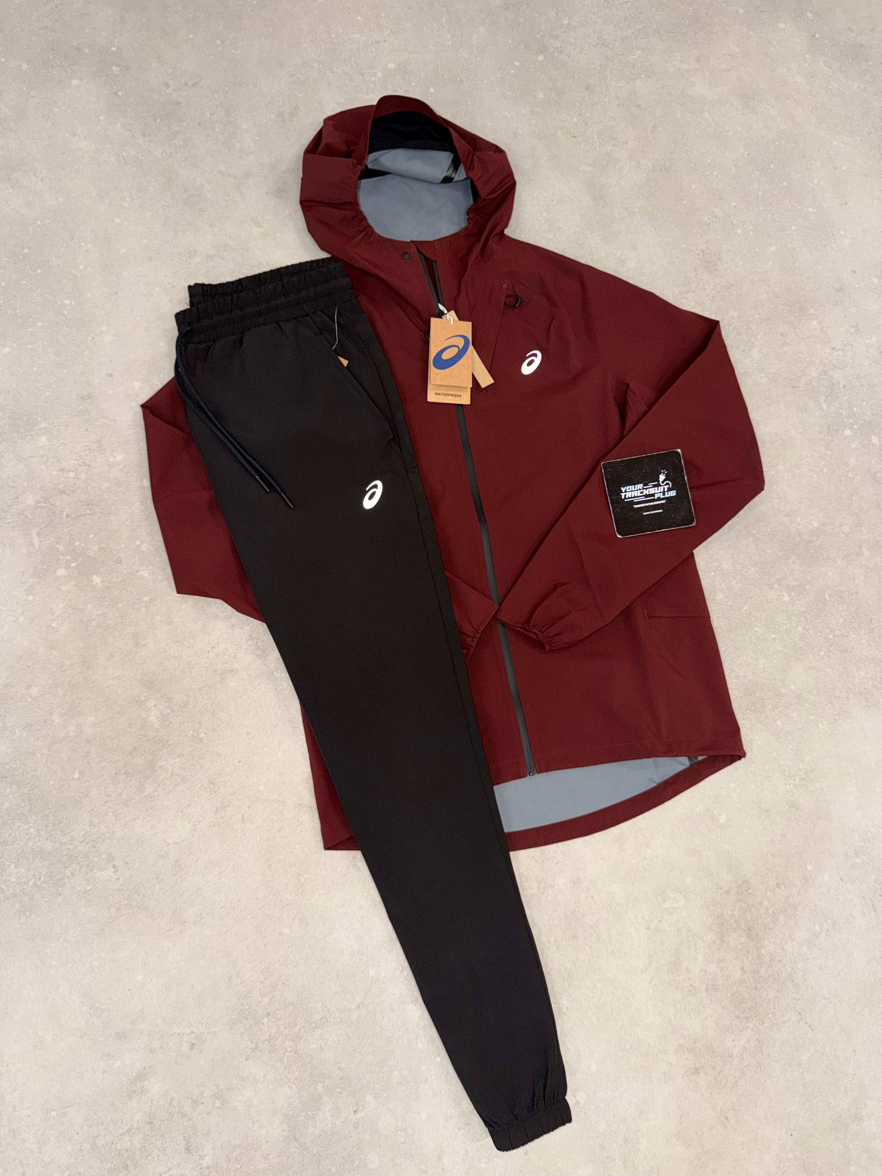 ASICS BORDEAUX & BLACK SOFT-SHELL TRACKSUIT
