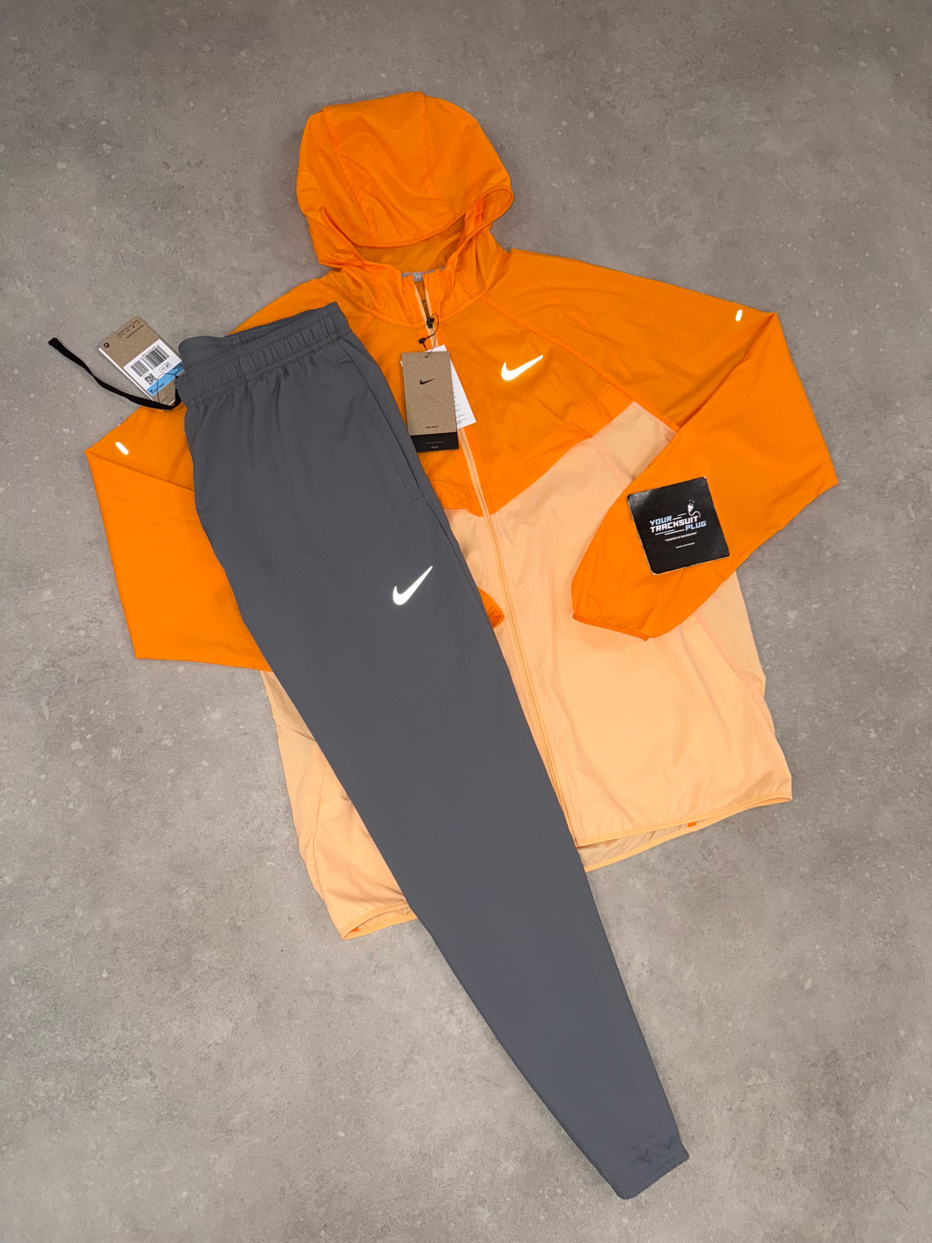 NIKE TRACKSUIT ORANGE & GREY // THE LATEST