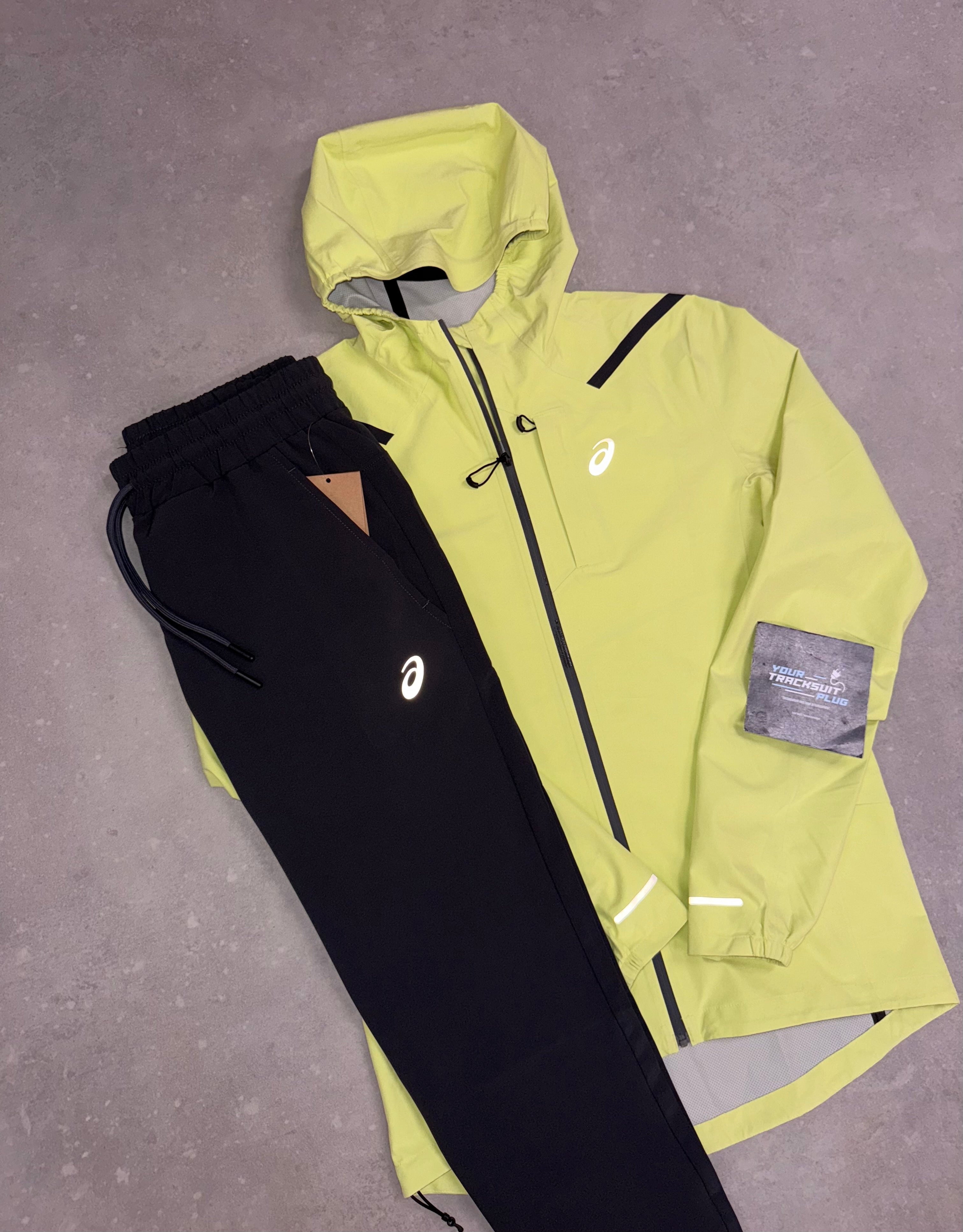 ASICS SOFT-SHELL TRACKSUIT YELLOW WITH SMOKE GREY PANTS // VERY EXCLUSIVE