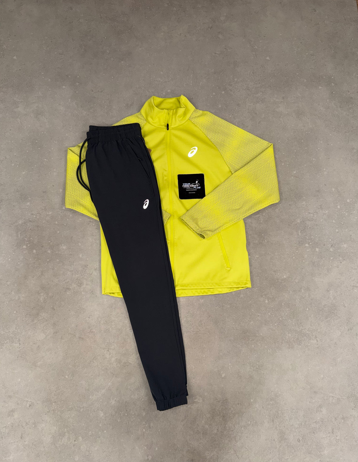 ASICS YELLOW & GREY SOFT-SHELL TRACKSUIT // VERY EXCLUSIVE