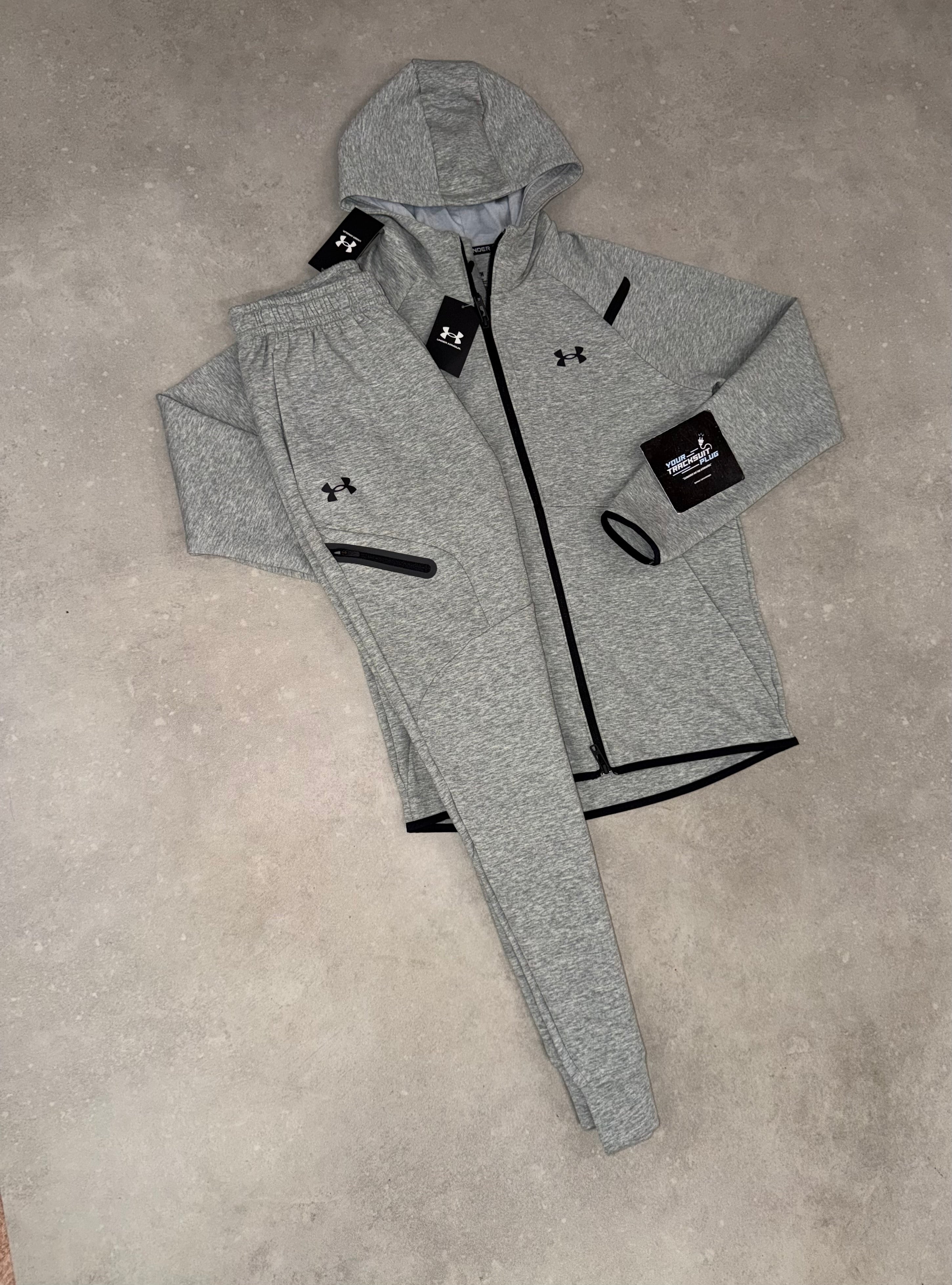 UNDER ARMOUR TECH FLEECE TRACKSUIT GREY