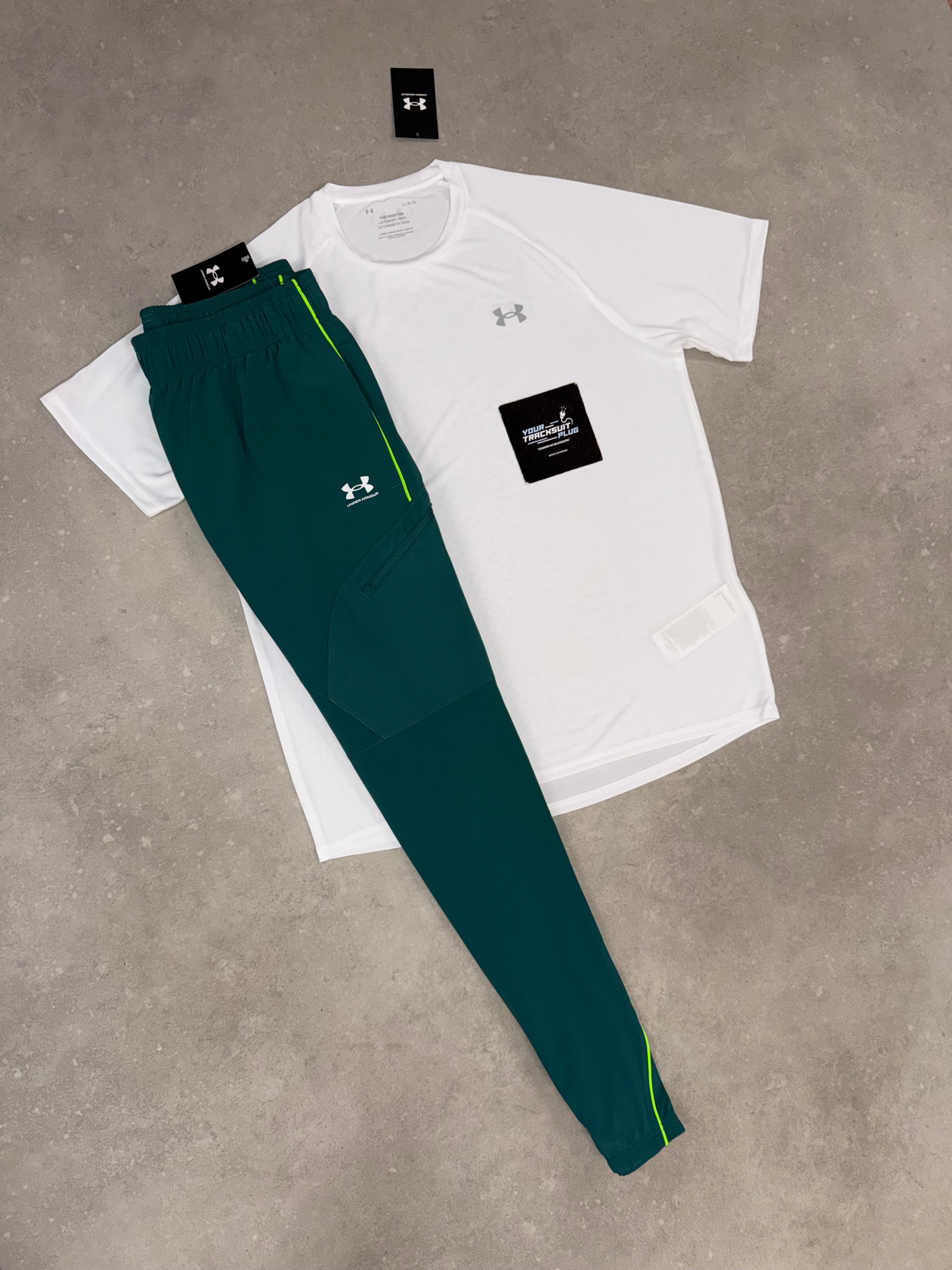UNDER ARMOUR SET GREEN & WHITE