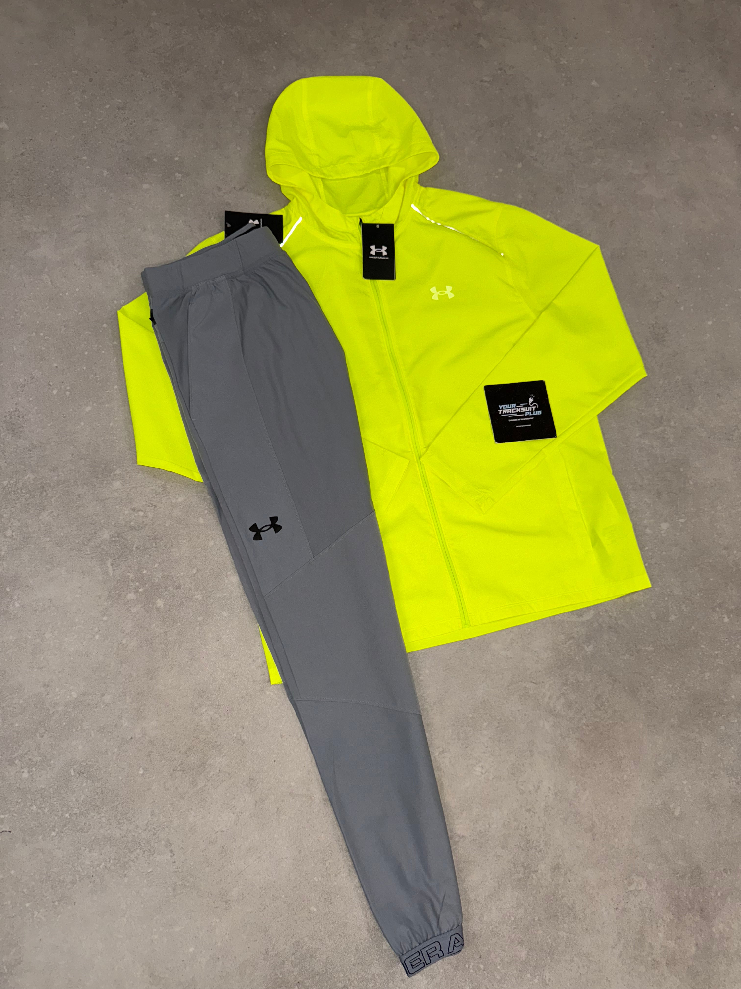 UNDER ARMOUR GREY & YELLOW TRACKSUIT