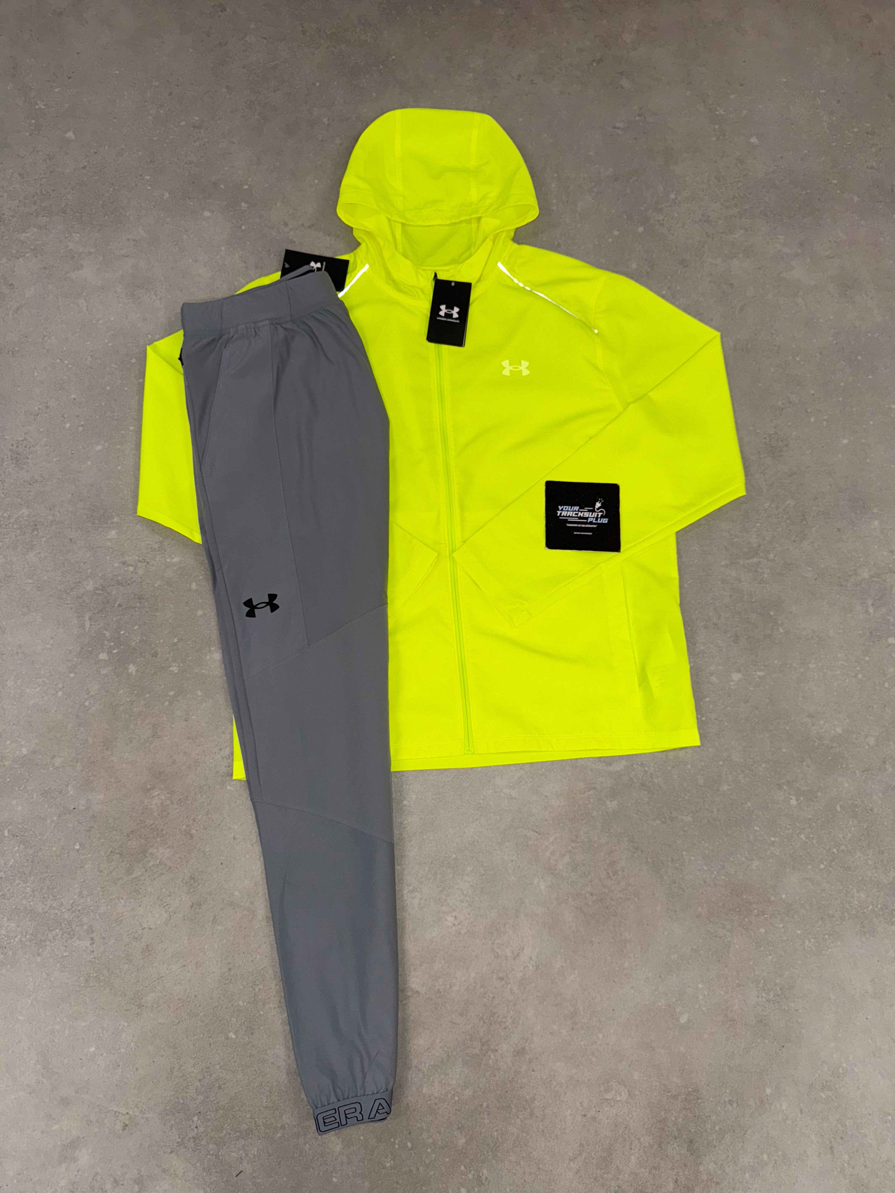 UNDER ARMOUR GREY & YELLOW TRACKSUIT