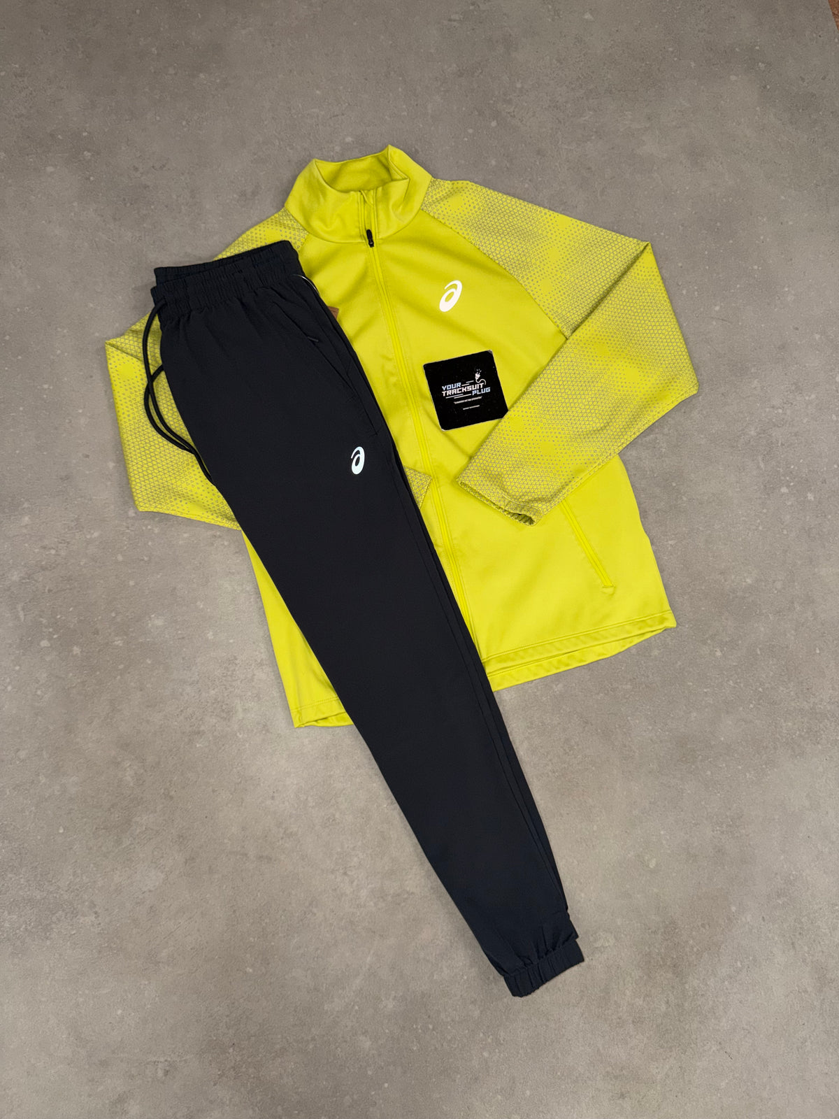 ASICS YELLOW & GREY SOFT-SHELL TRACKSUIT // VERY EXCLUSIVE
