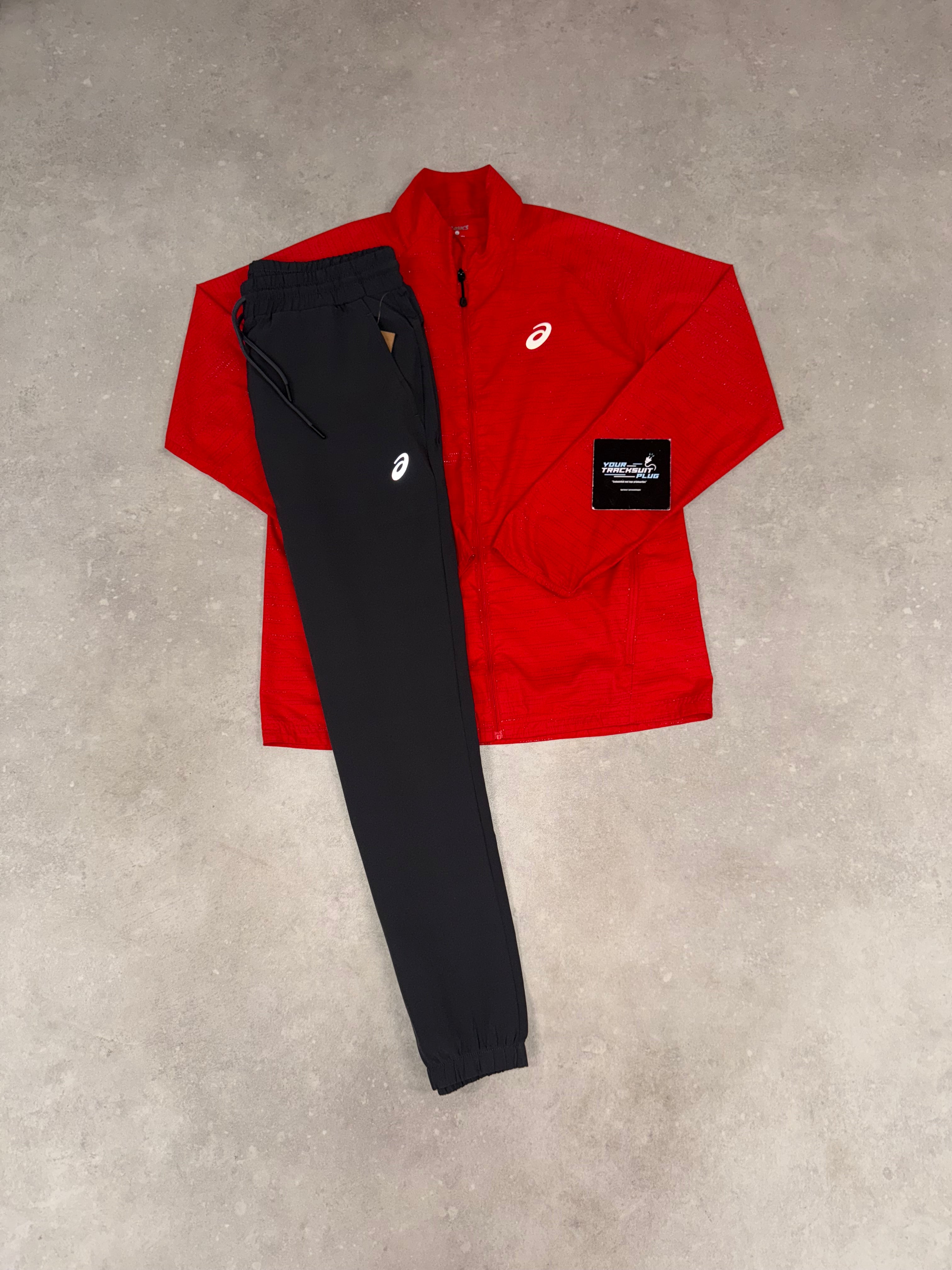 ASICS TRACKSUIT RED & GREY // EXCLUSIVE