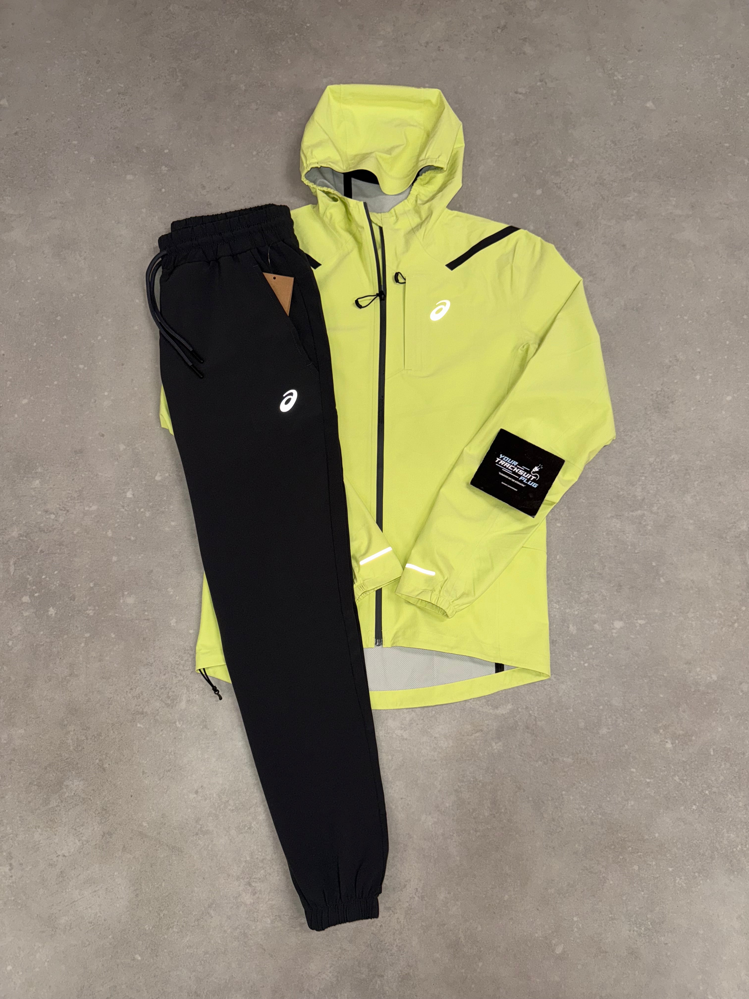 ASICS SOFT-SHELL TRACKSUIT YELLOW WITH SMOKE GREY PANTS // VERY EXCLUSIVE