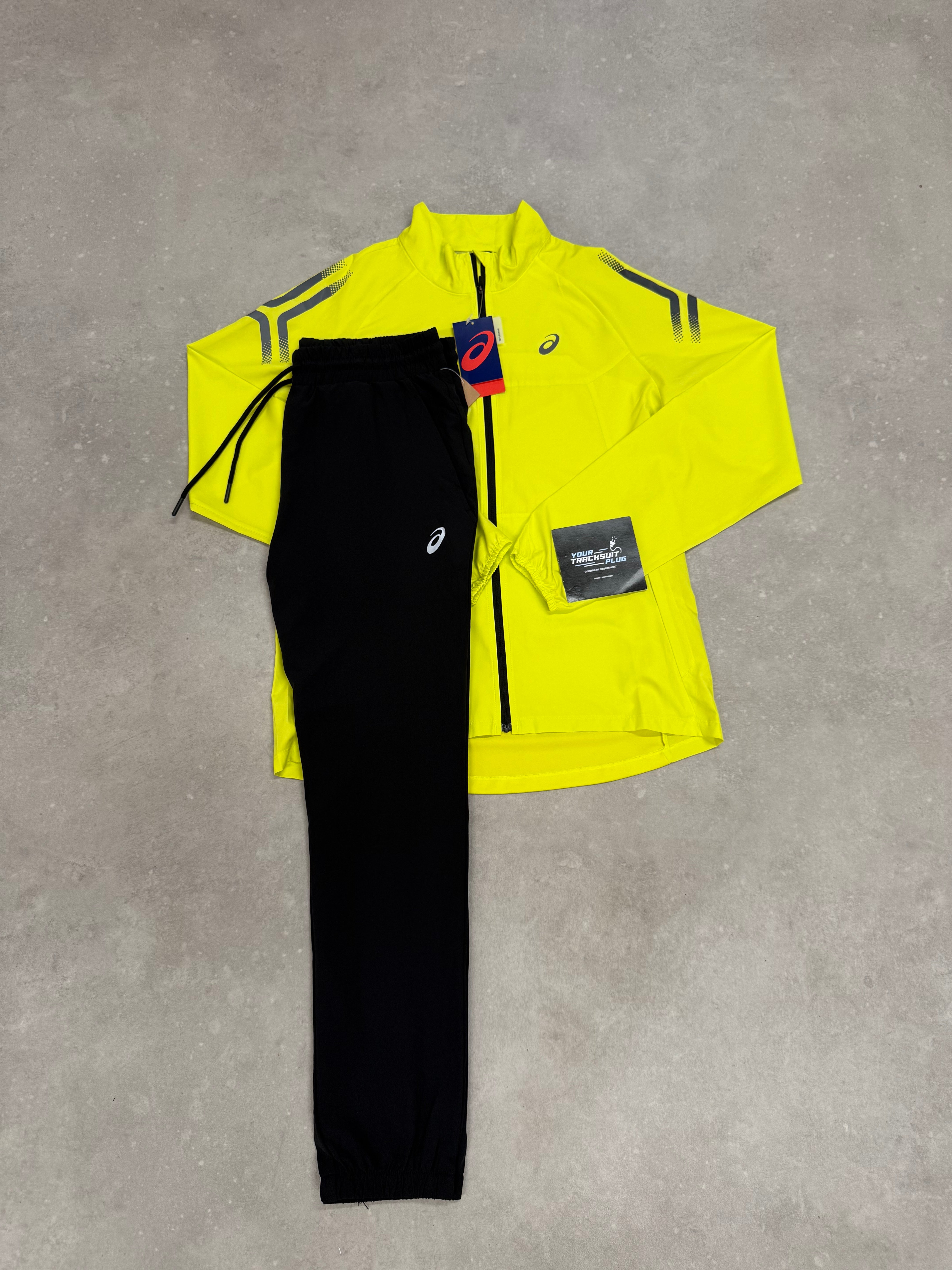 ASICS TRACKSUIT BLACK & YELLOW // VERY EXCLUSIVE