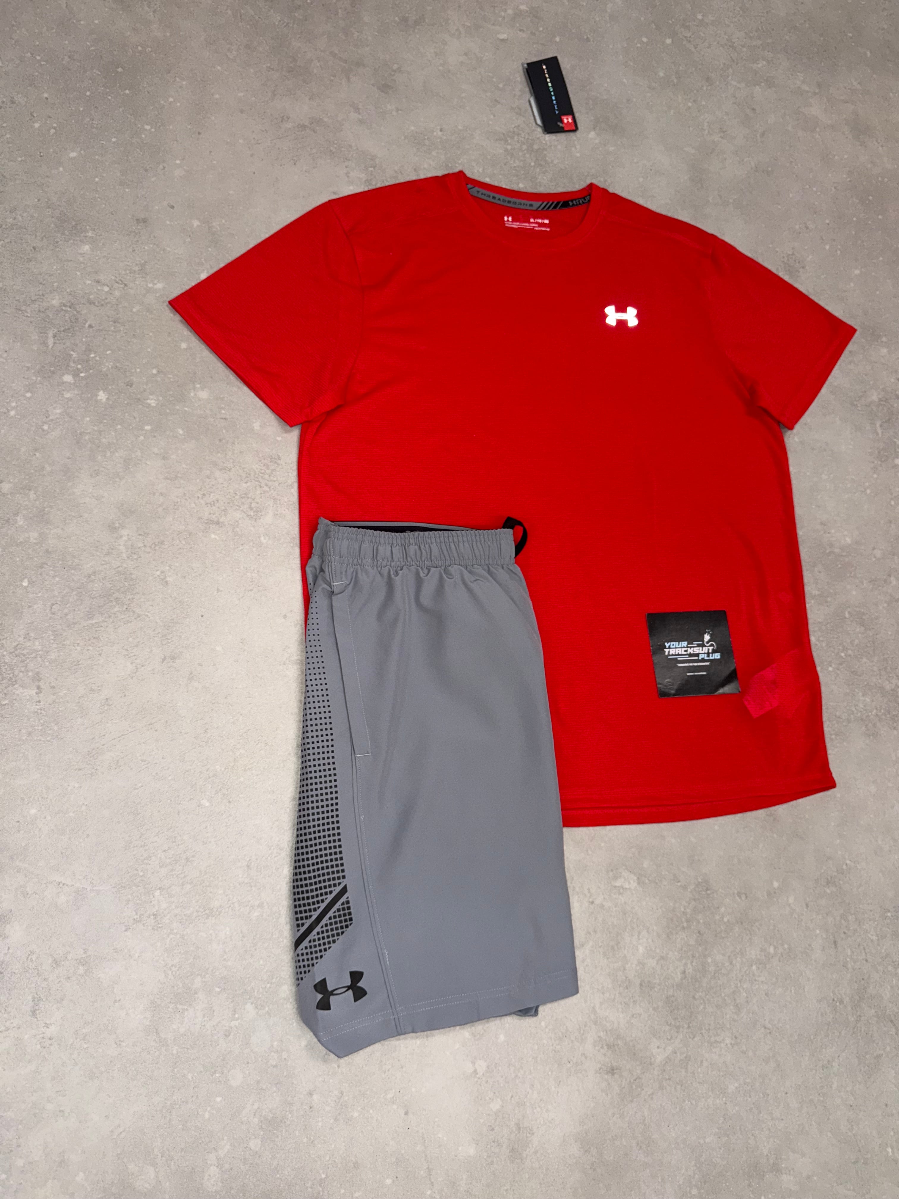 UNDER ARMOUR ZOMER SET // GREY & RED