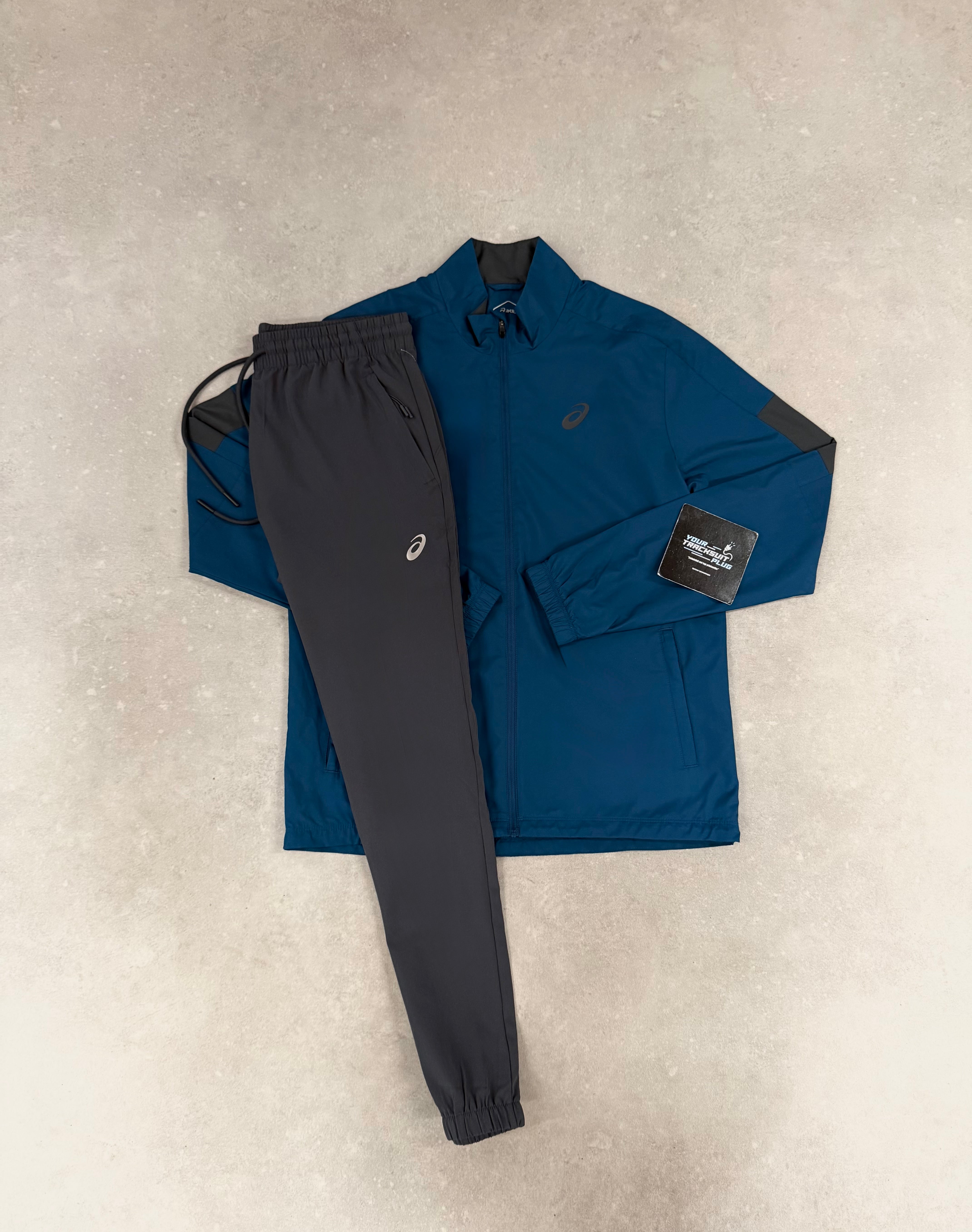 ASICS GREY & BLUE TRACKSUIT // VERY EXCLUSIVE